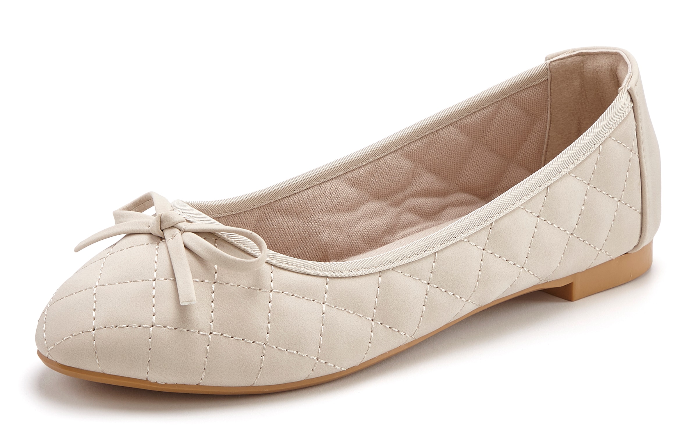 LASCANA Ballerina »Slipper, Schlüpfschuh«, mit Schleifenapplikation VEGAN