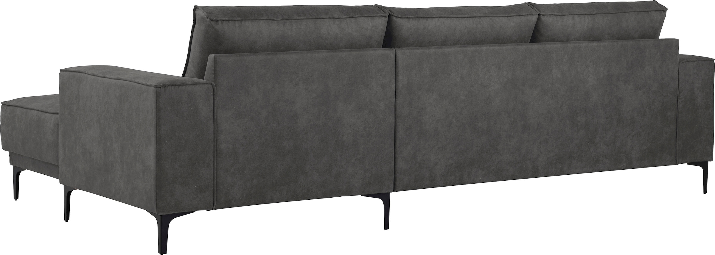 Places of Style Ecksofa »Polsterecke Oland, Struktur, Flachgewebe, Luxus-Microfaser, Boucle«, L-Form, 280 cm, Wellenunterfederung, Skandi-Design, Metallfüsse