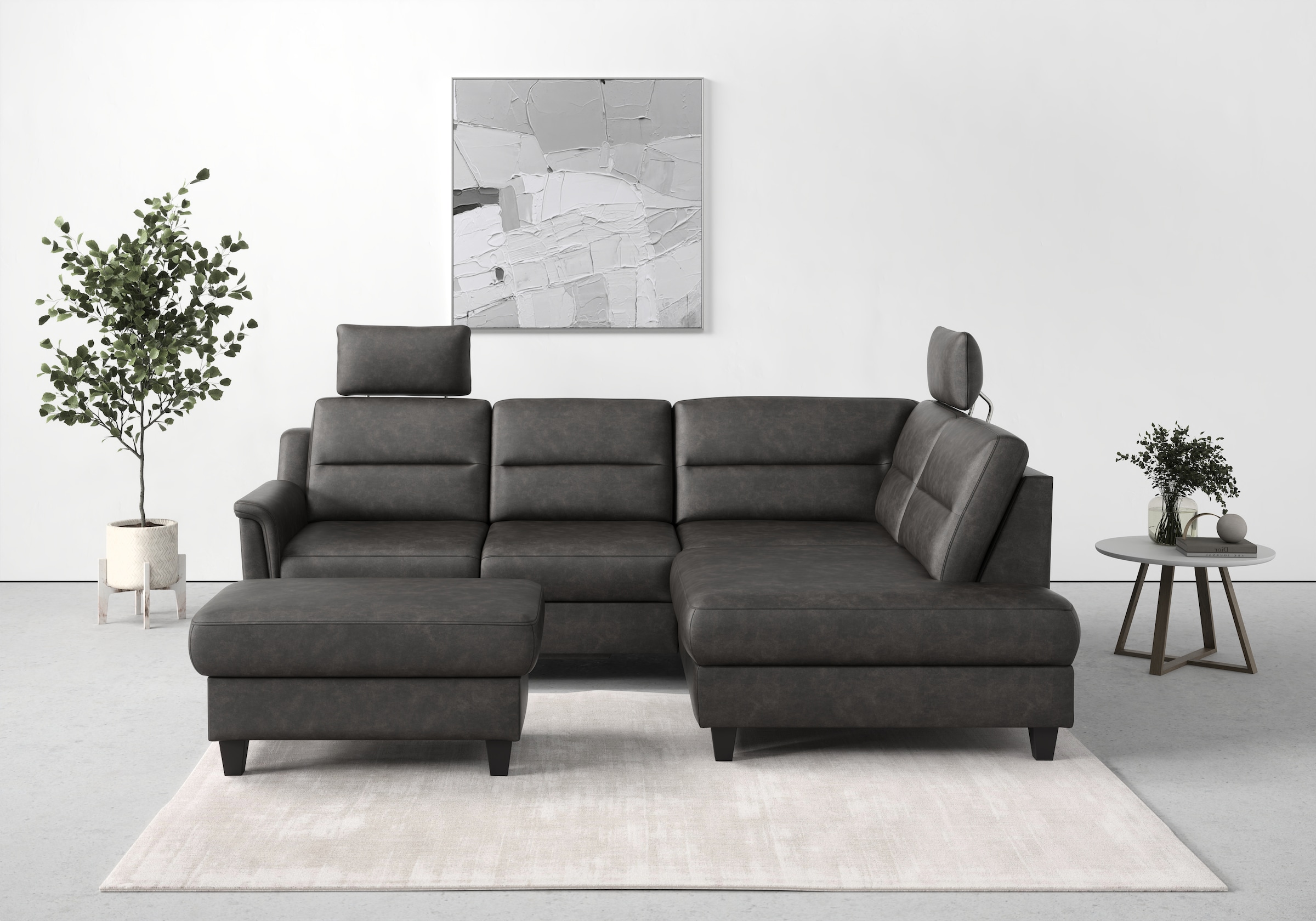 sit&more Stauraumhocker »Farö«, mit Stauraum und Federkern und wengefarbenen Füssen