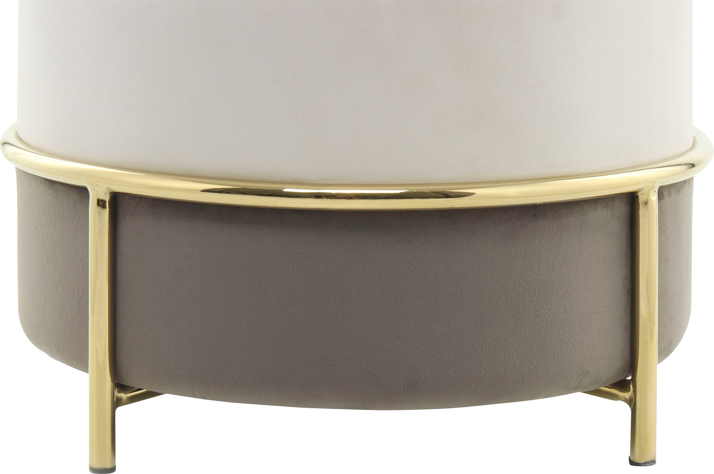 Kayoom Sitzhocker »Hocker Matilda 125, Komfortable runde Form, Gemütlicher Design-Hocker«, (1 St.), samtweich, elegant, gepolstert, grosse Sitzfläche