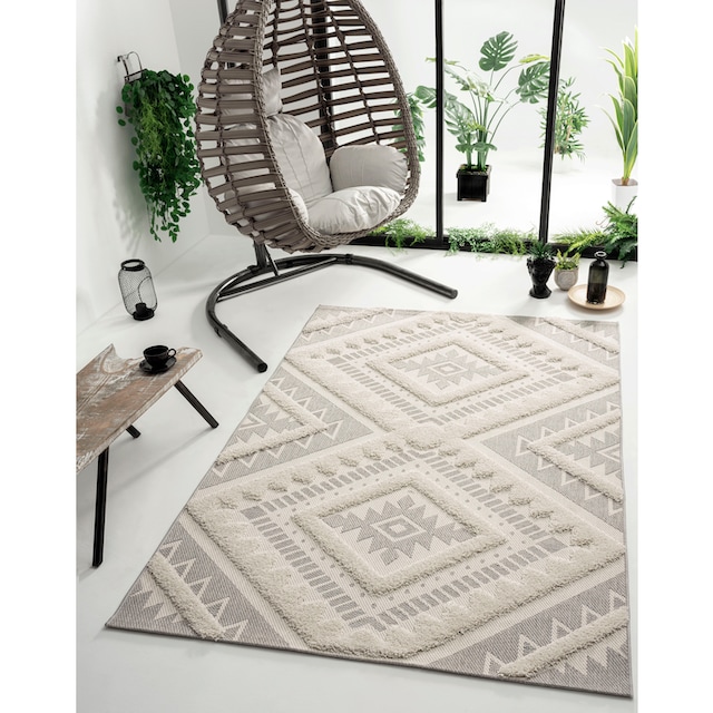 merinos Teppich »Kayra 54062«, rechteckig, Hoch Tief Struktur, Boho Style,  Scandic, In- Outdoor geeignet online bestellen | Jelmoli-Versand