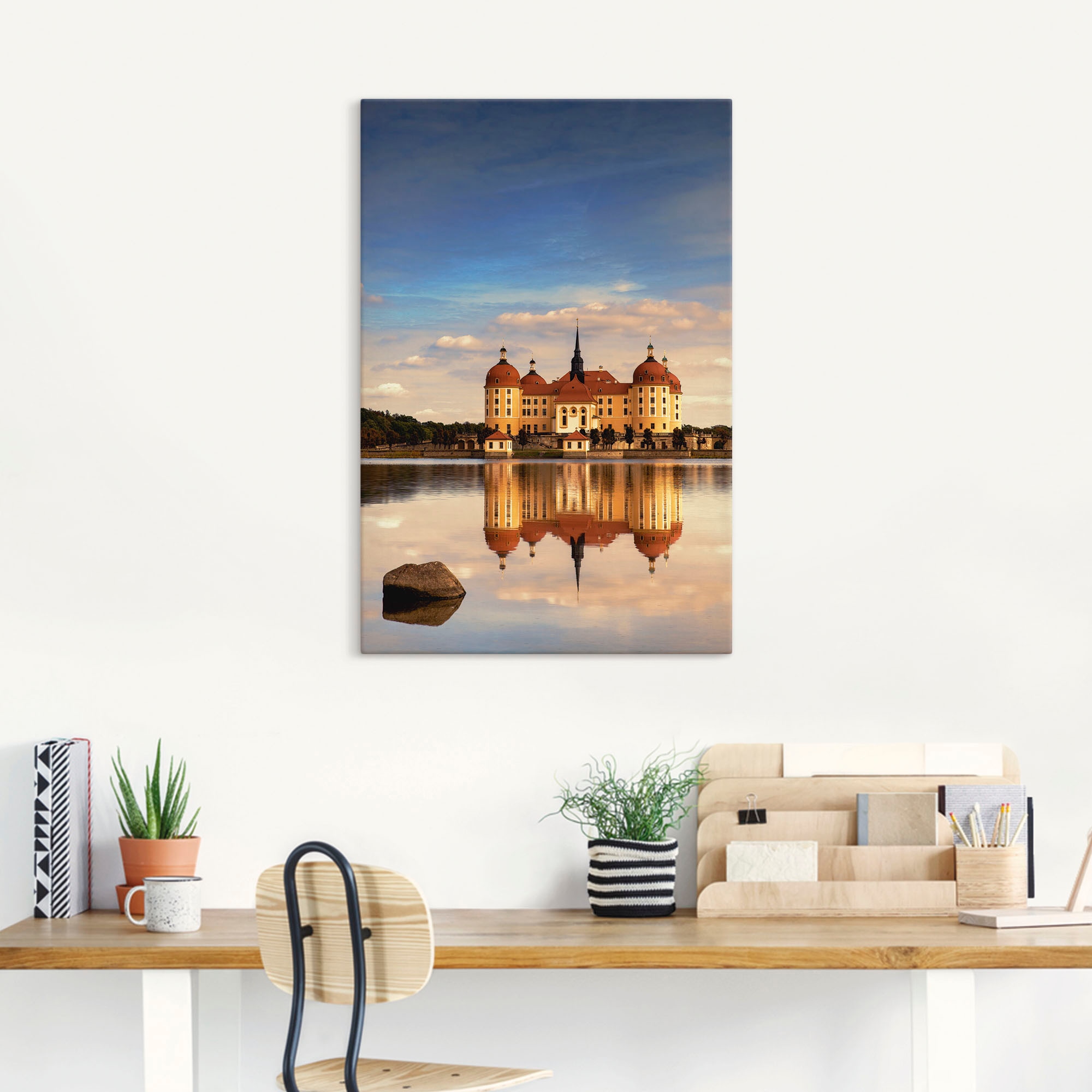 Artland Leinwandbild »Schloss Moritzburg«, Gebäude, (1 St.), auf Keilrahmen gespannt