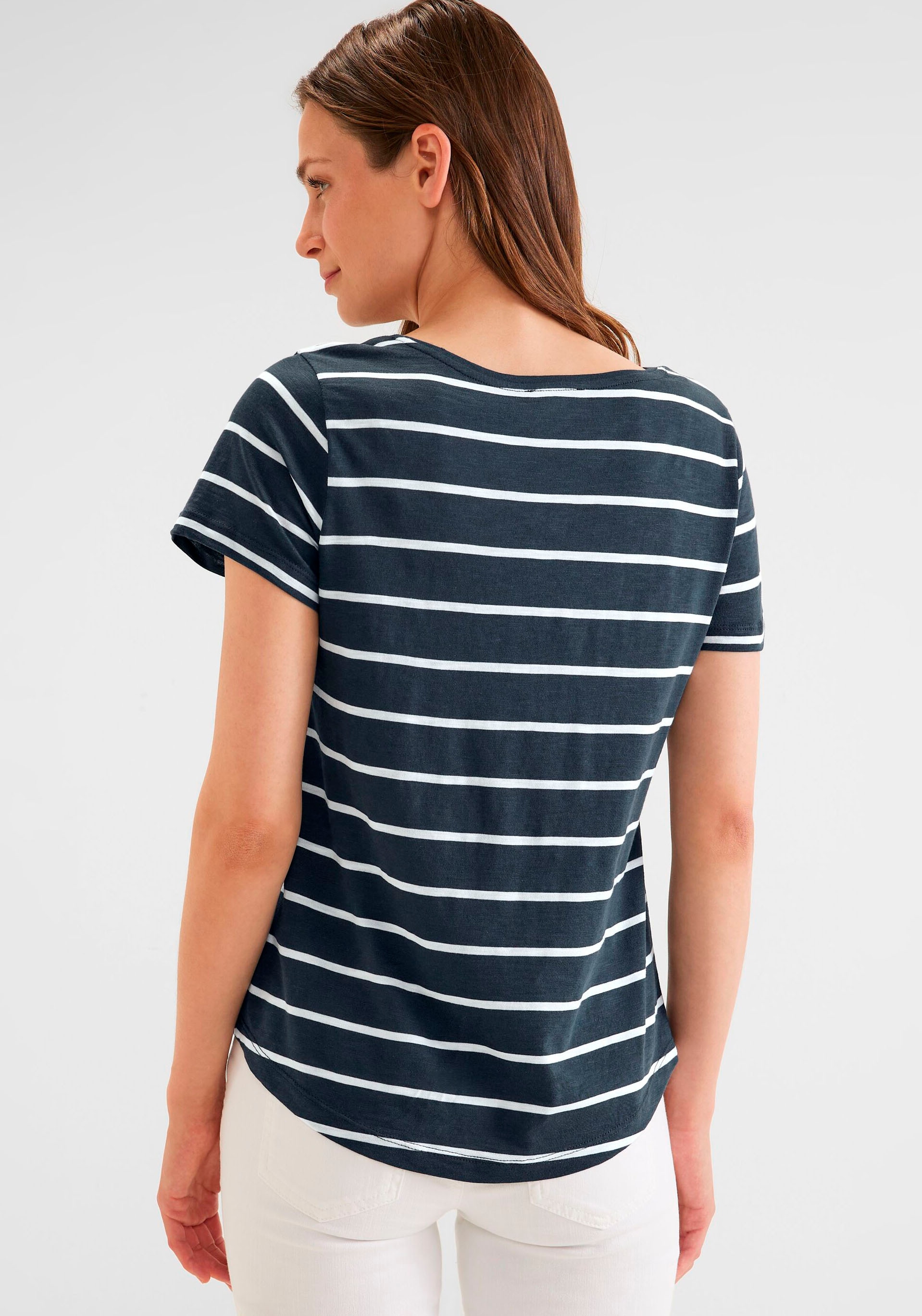 shoppen V-Ausschnitt mit ONE bei STREET Schweiz T-Shirt, online Jelmoli-Versand abgerundetem