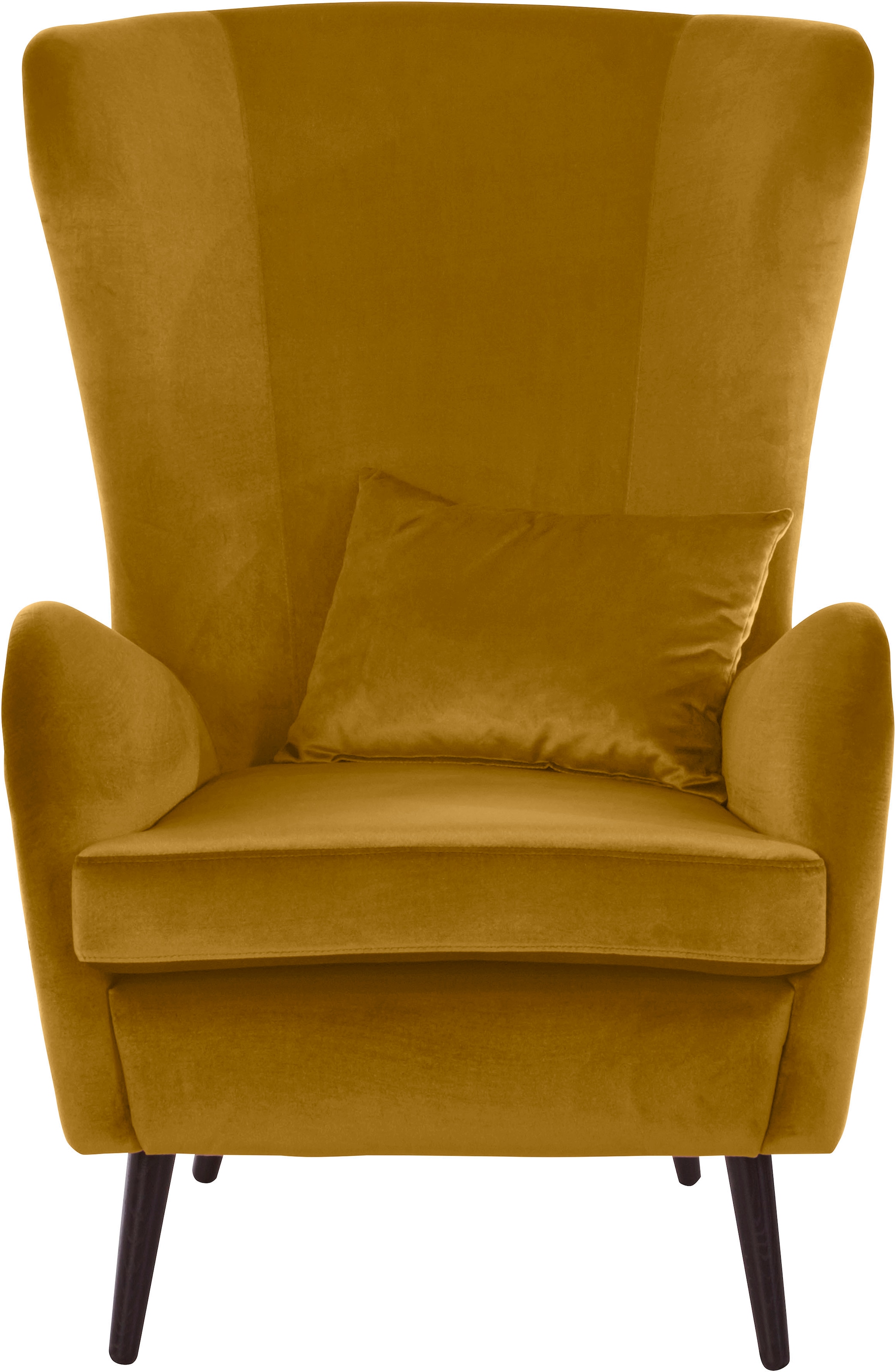 Guido Maria Kretschmer Home&Living Sessel »Salla auch in Fellimitat und Feincord, viele Bezugsarten, Ohrensessel«, wahlweise mit oder ohne Hocker; grosser Sessel: Masse B/T/H: 78/94/118cm