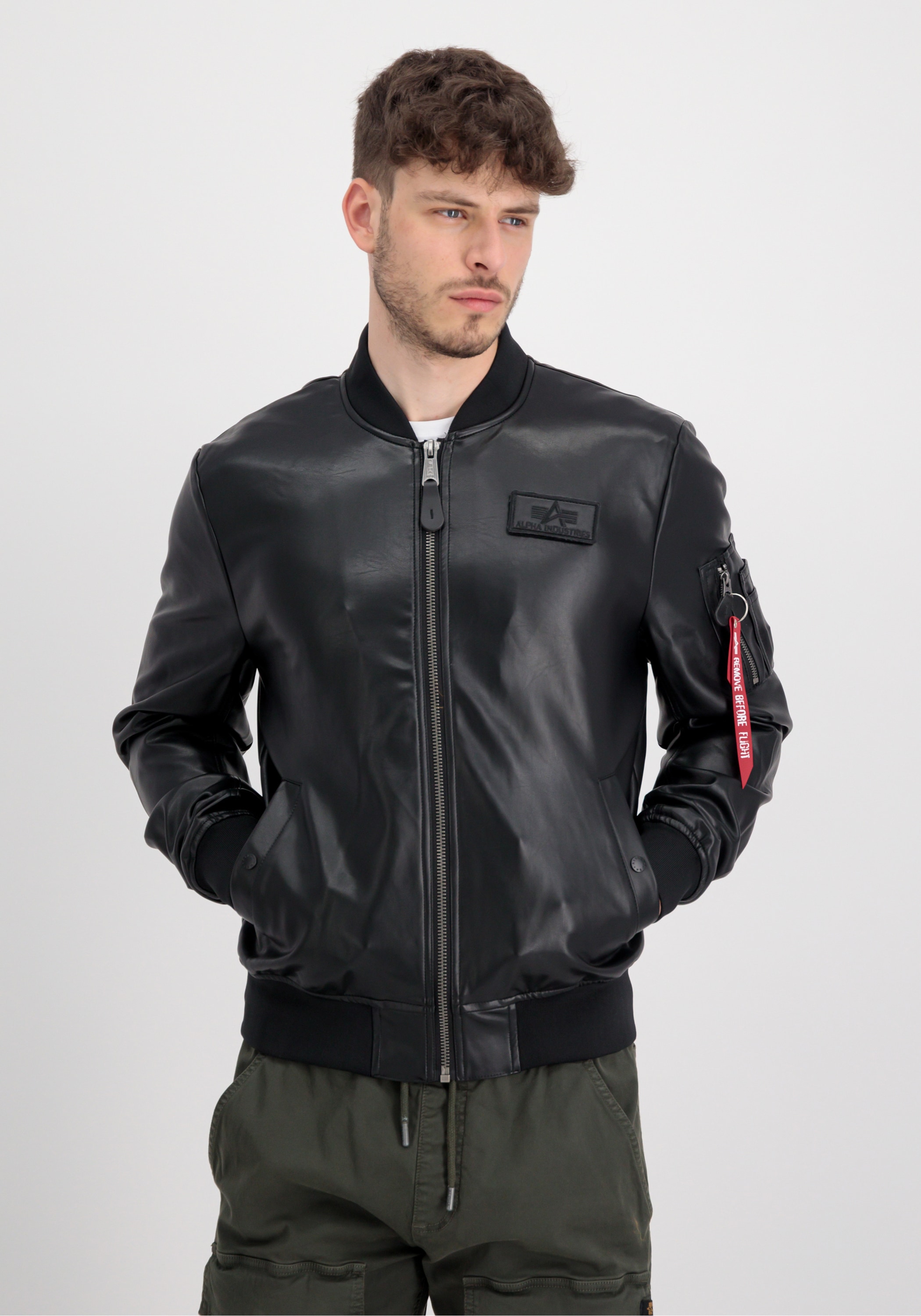 Alpha Industries Lederjacke »Alpha Industries Men - Bomber Jackets MA-1 VF Vegan Leather«