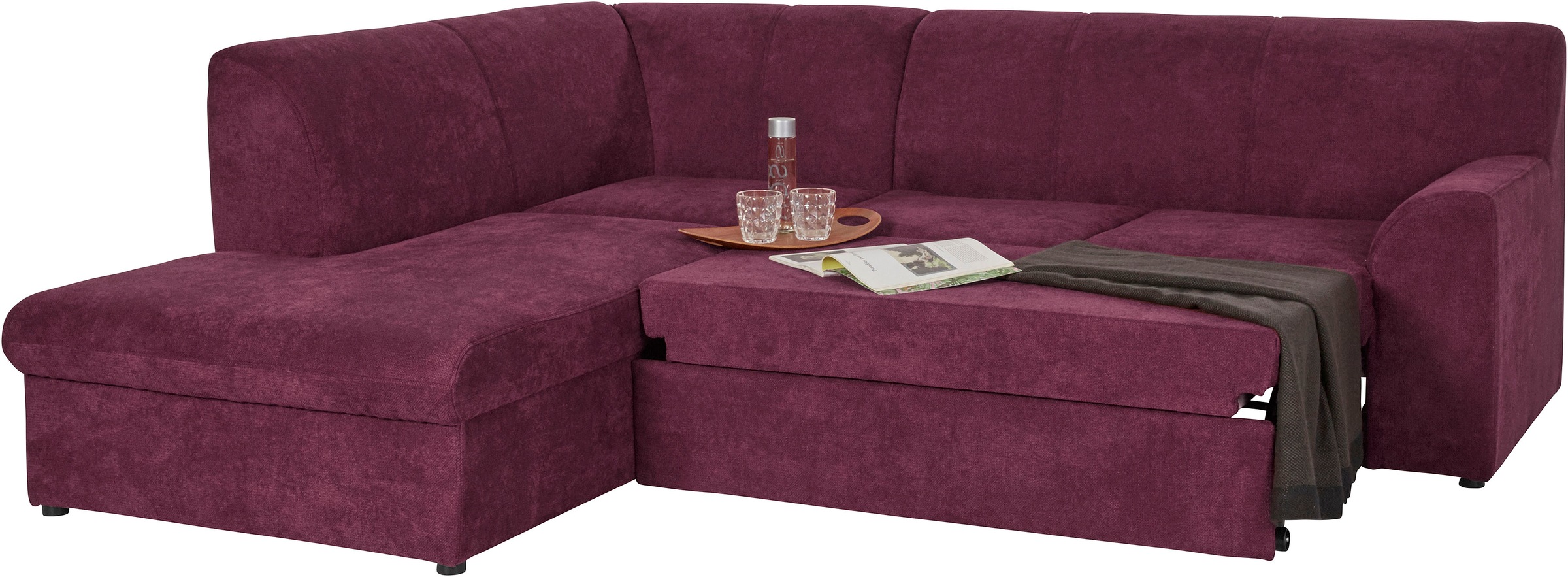 DOMO collection Ecksofa »Topper zeitlos elegant, kompakte Stellmasse, OTTOs Choice, L-Form«, mit Ottomane, wahlweise mit Schlaffunktion