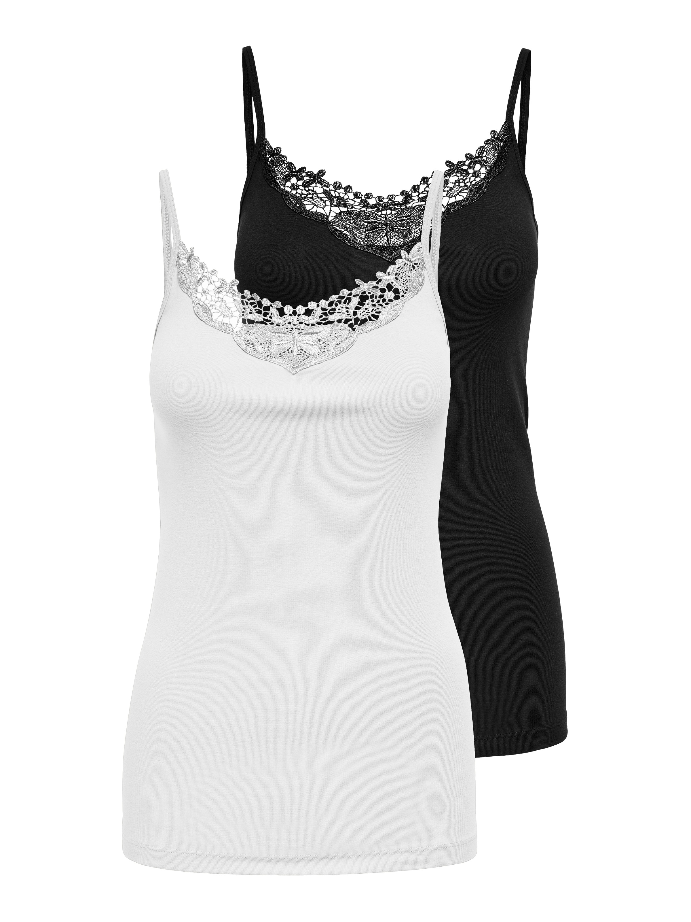 ONLY Longtop »ONLLULU LACE SINGLET 2PACK CS JRS« Packung, 2 Stk.