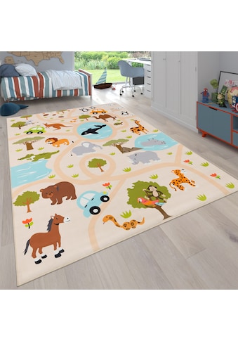 Kinderteppich »Bino 580«, rechteckig, Spielteppich, Motiv Strasse & Autos, Kinderzimmer