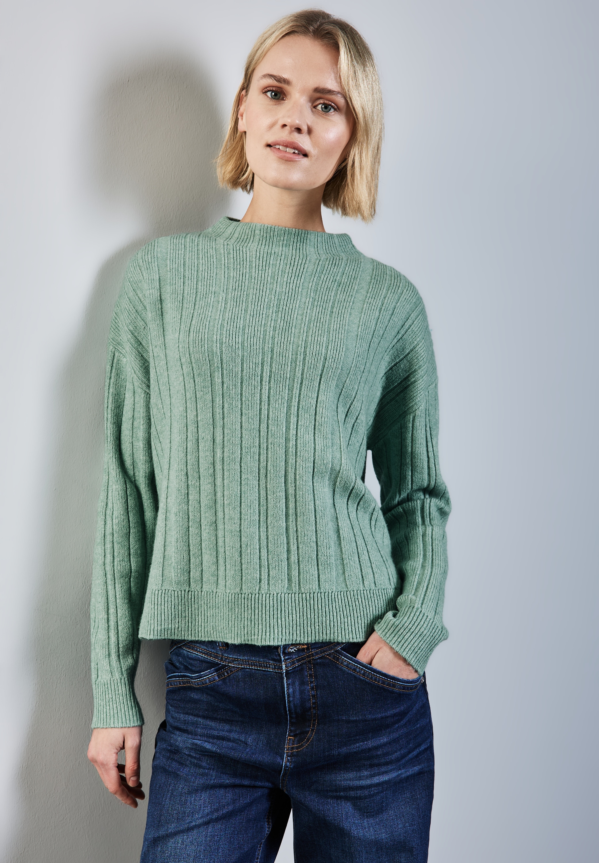 STREET ONE Strickpullover mit Rippstruktur