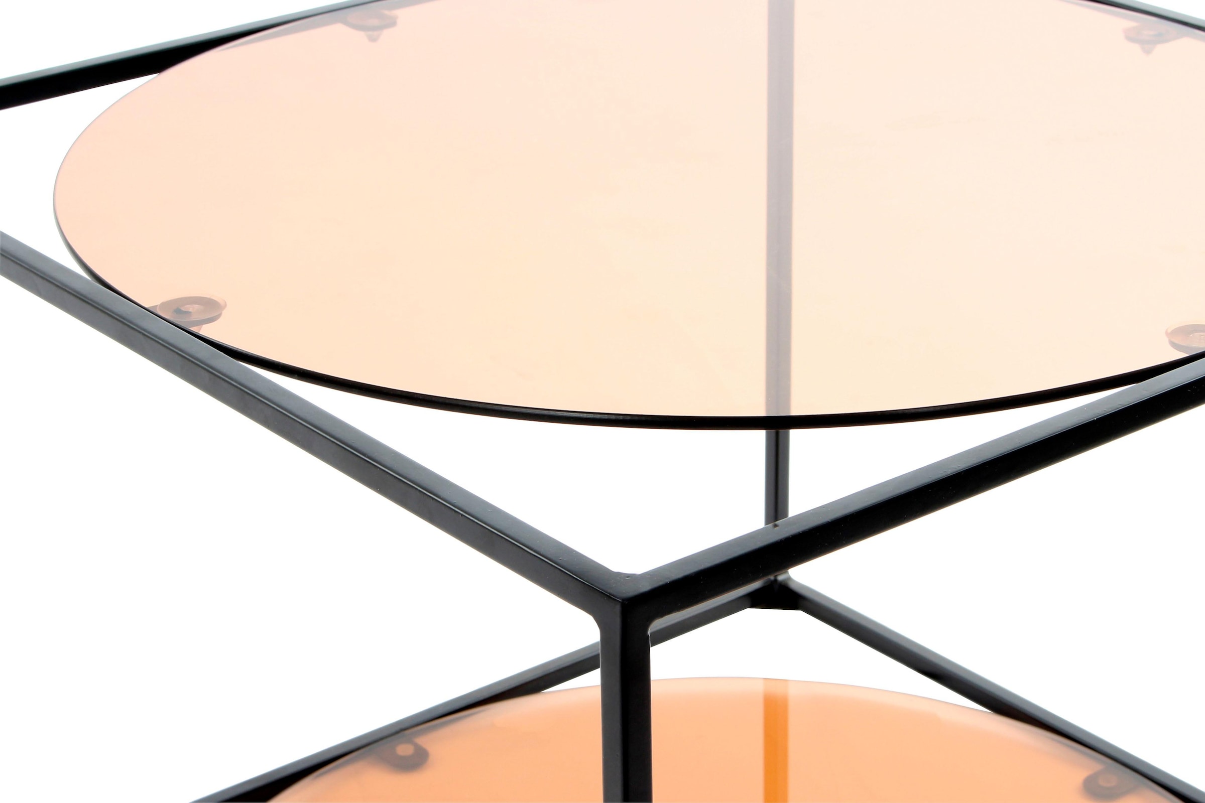 Kayoom Beistelltisch »Cody, Beistelltisch in Würfelform, offenes, modernes Design«, (1 St.), moderne Kubusform mit runden Ablageflächen aus Glas
