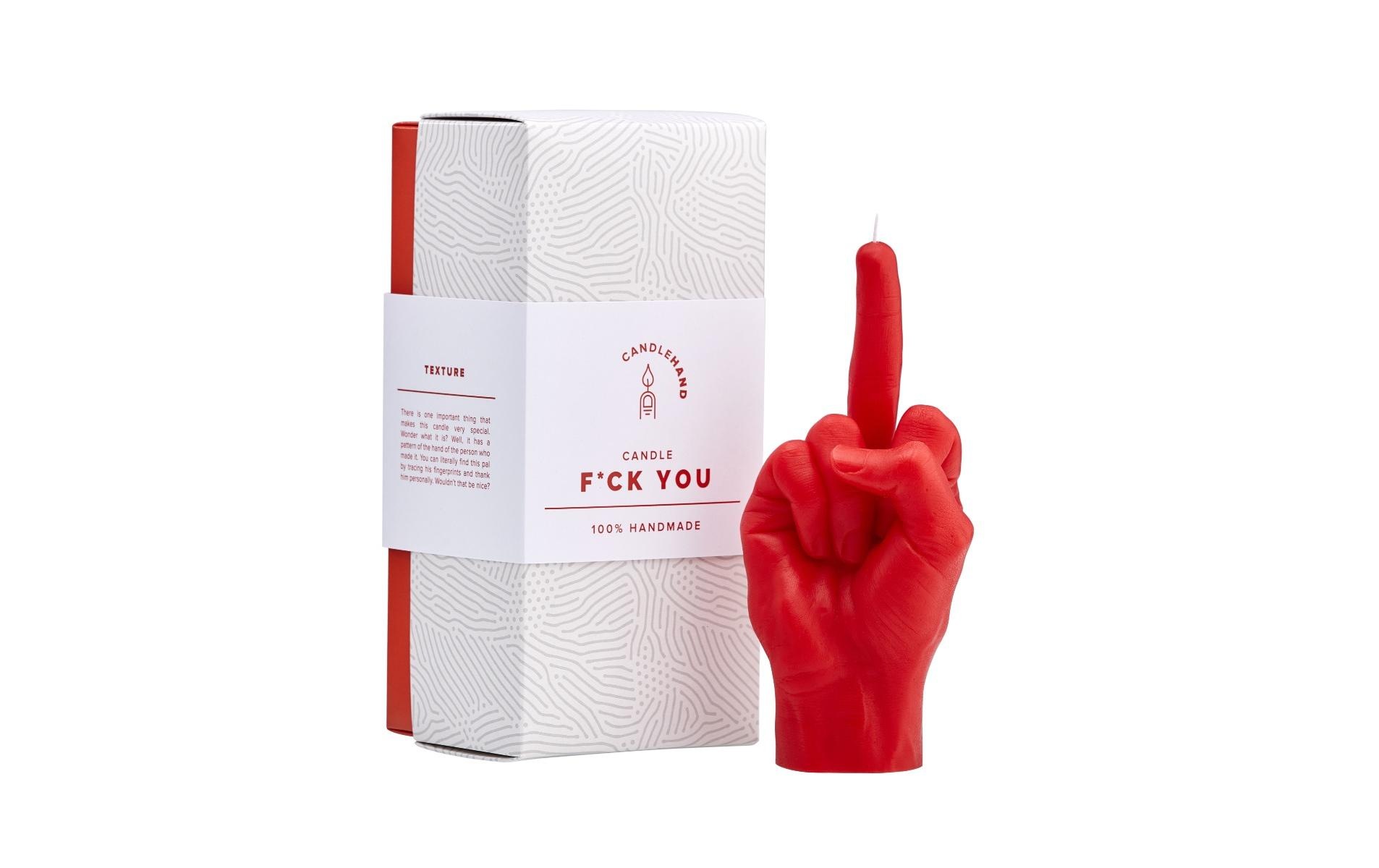 Formkerze »Mandatus Candle Hand F*ck you«