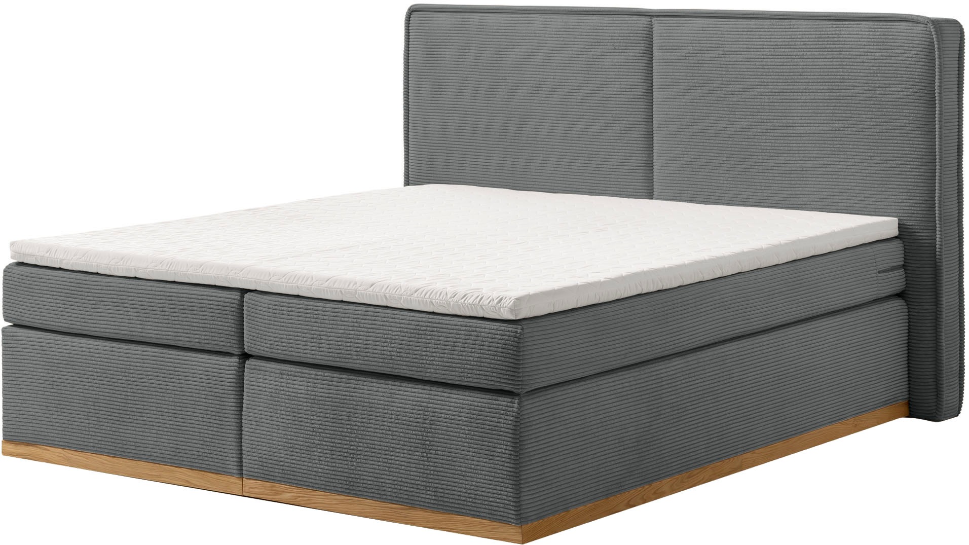 Home affaire Boxspringbett »SHERWOOD Cord Hotelbett, Polsterbett Premiumbett Boxbett«, (Bestseller Otto´s Choice Luxusbett in 4 Breiten), Hochwertiger Cord,weiche Velours-Struktur, mit premium Topper