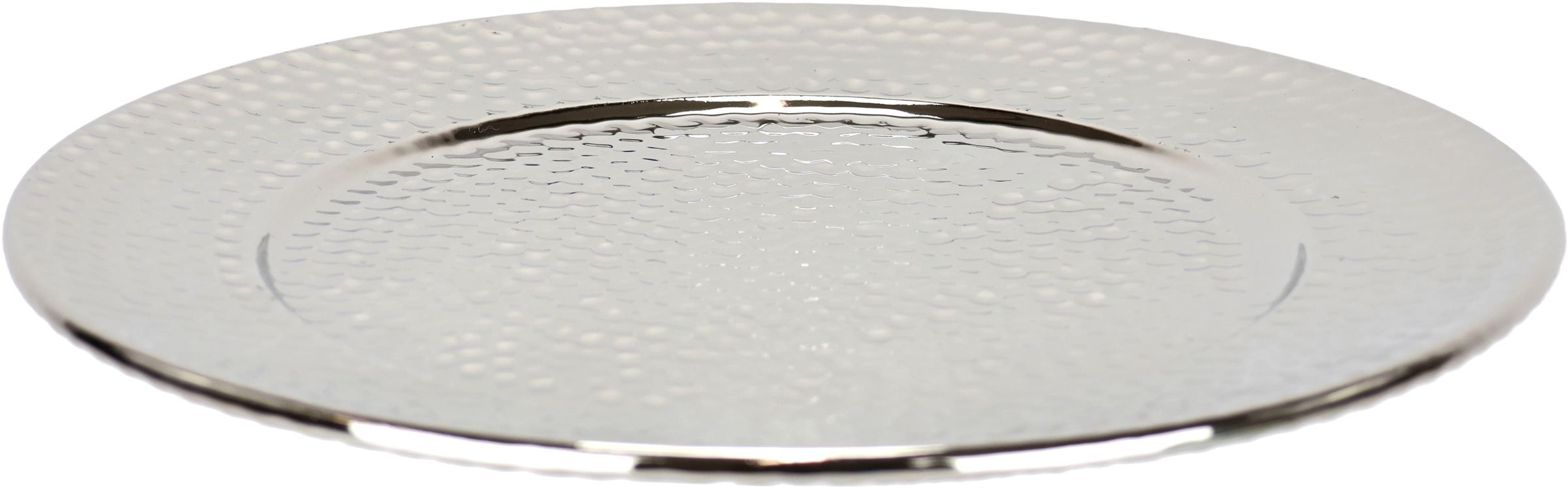 I.GE.A. Dekotablett "Keramik-Schale" Dekoschale silber Tablett Weihnachtsdeko Deko Advents-Tablett rund