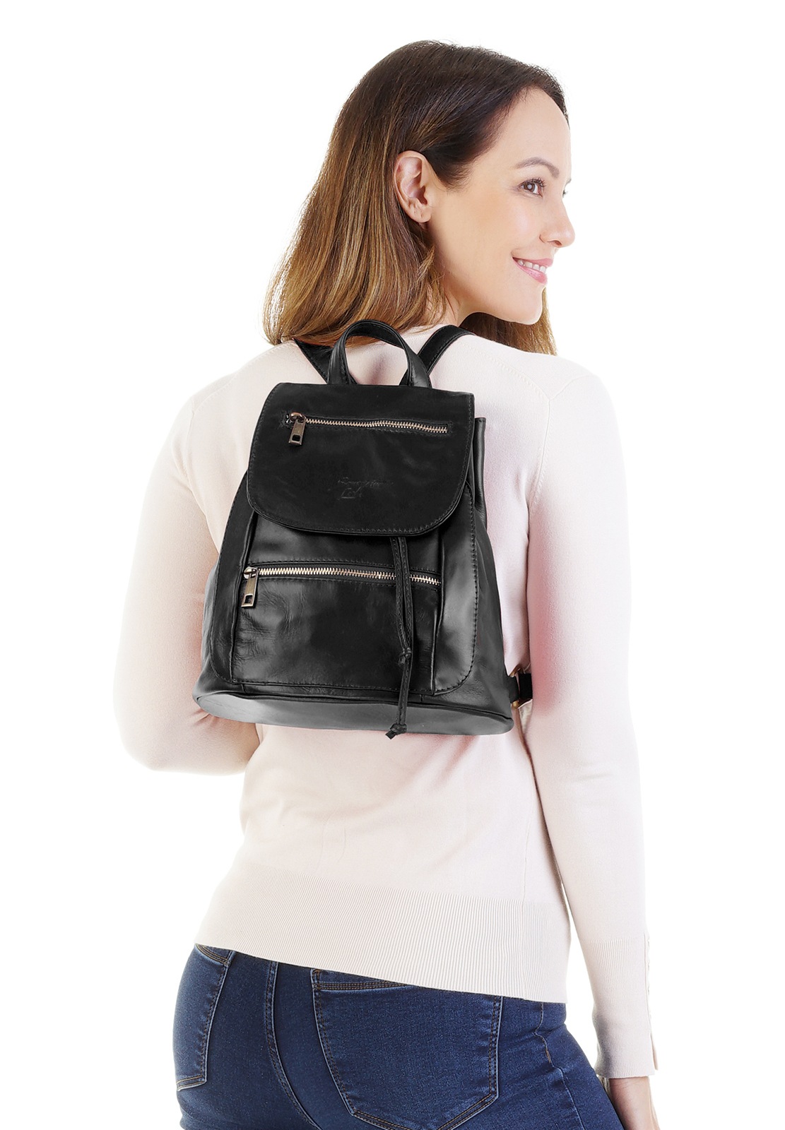 Samantha Look Cityrucksack "SAMANTHA LOOK Damen echt Leder, Made in Italy" echt Leder, Made in Italy