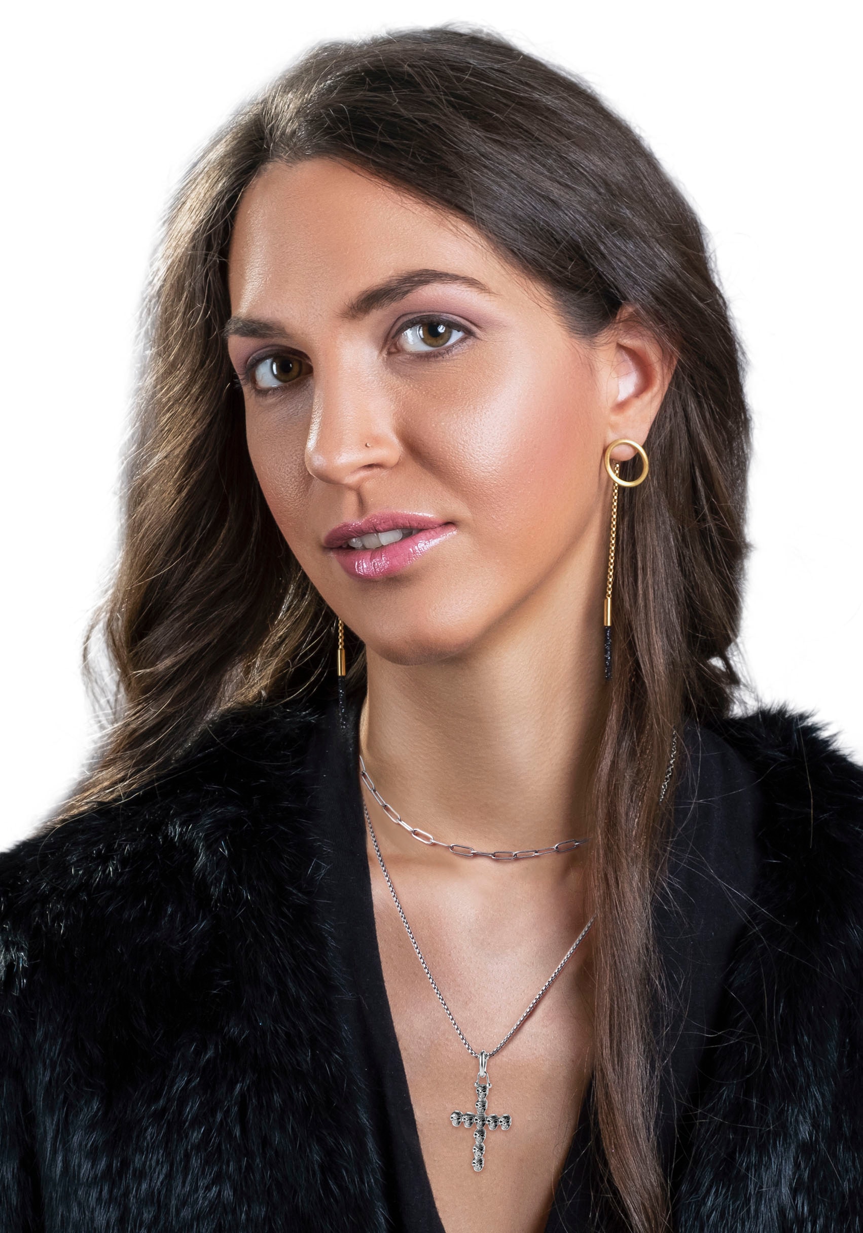 Firetti Kette mit Anhänger »Schmuck Geschenk Skull Cross«, (Set, 1 tlg.)