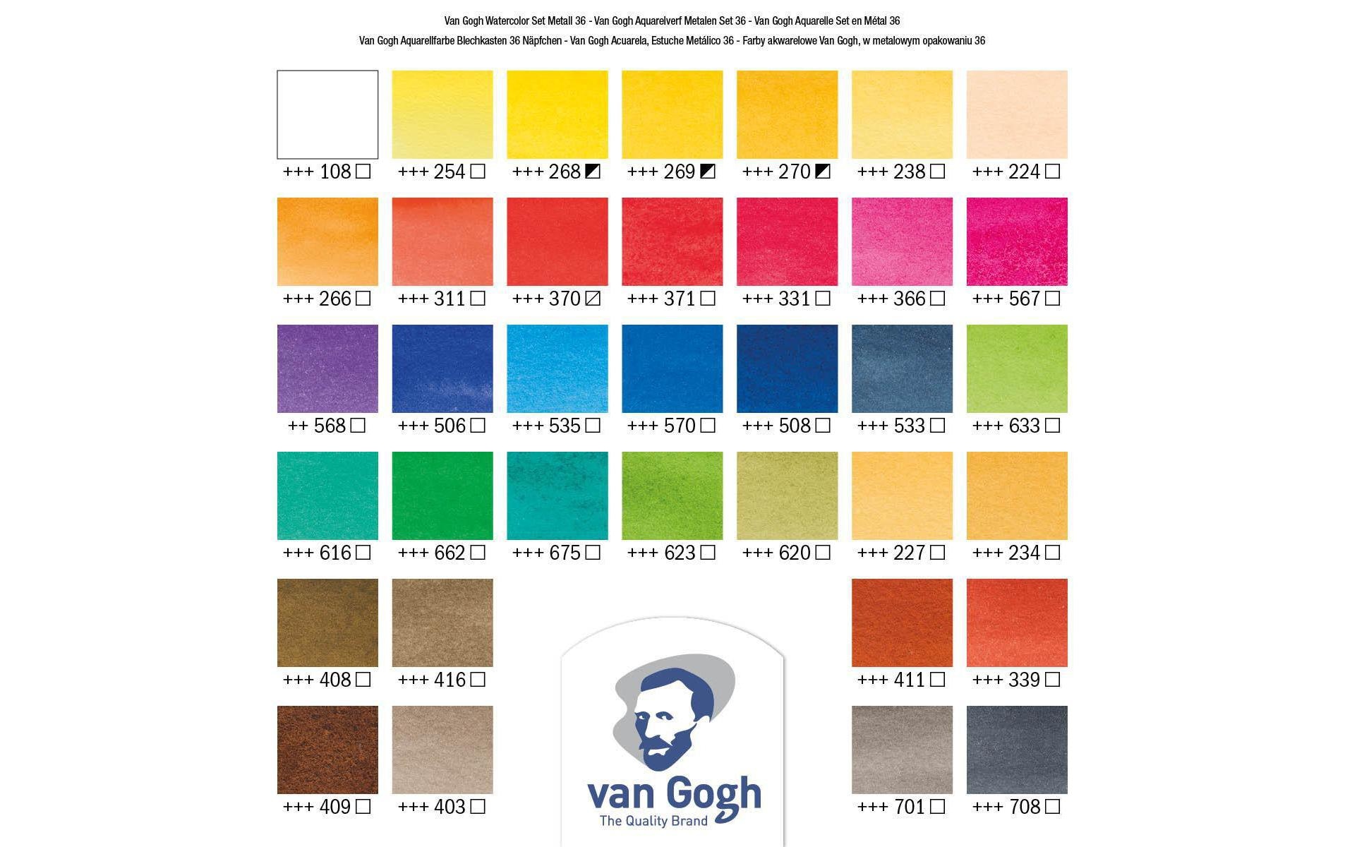 Aquarellfarbe »Van Gogh Malkasten 36er-Set, Mehrfarbig«