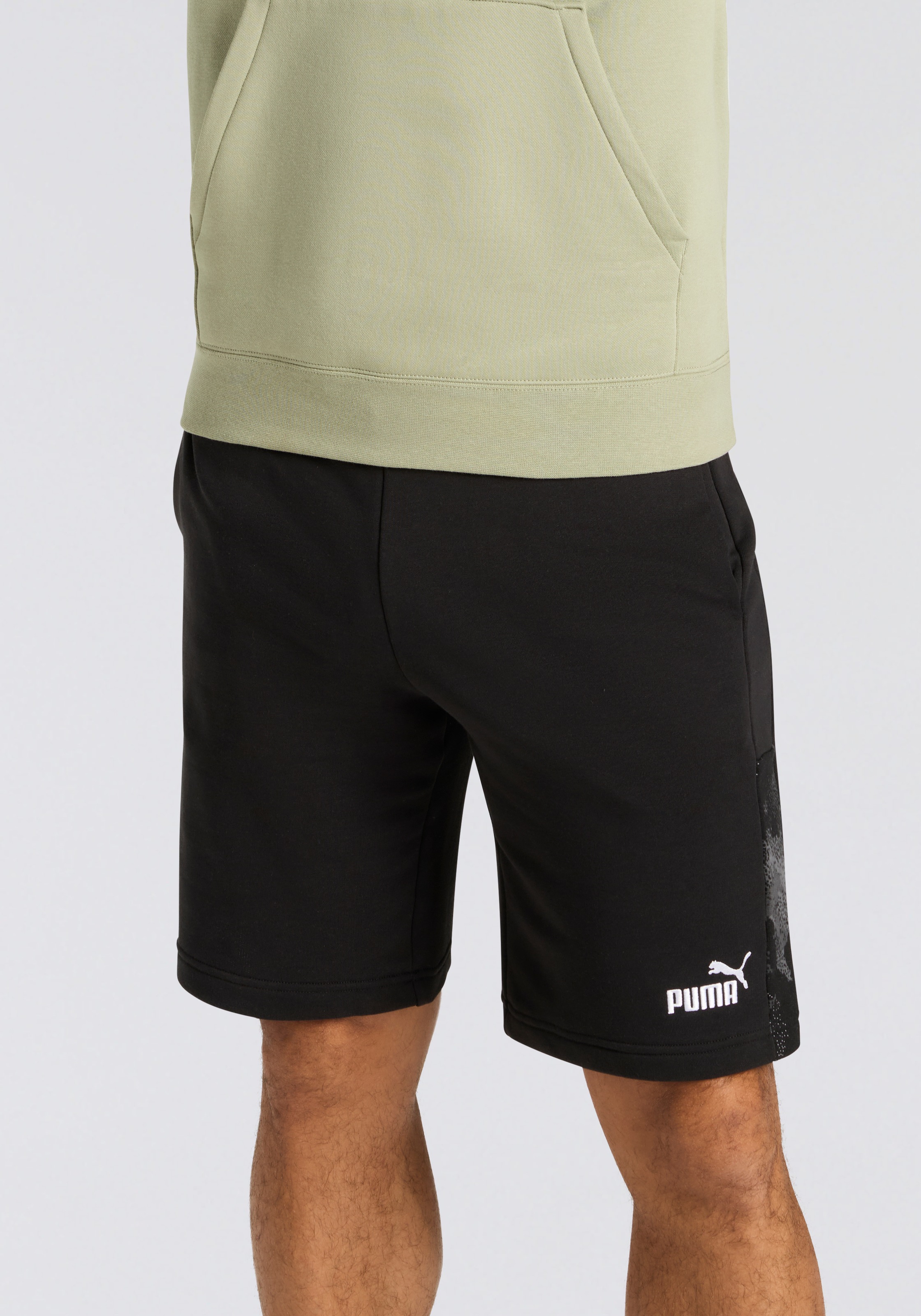 PUMA Trainingsshorts »ESS CAMO SHORTS TR 10’’« sportlicher Stil, für sportliche Aktivitäten, mit Eingrifftaschen