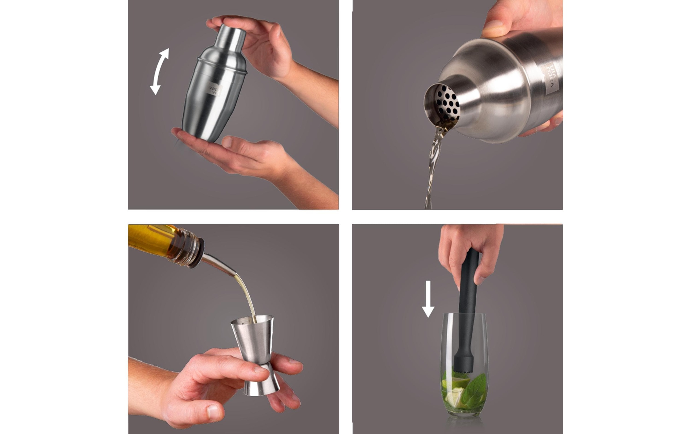 VACUVIN Cocktail Shaker »0.35 l, Silberfarben«