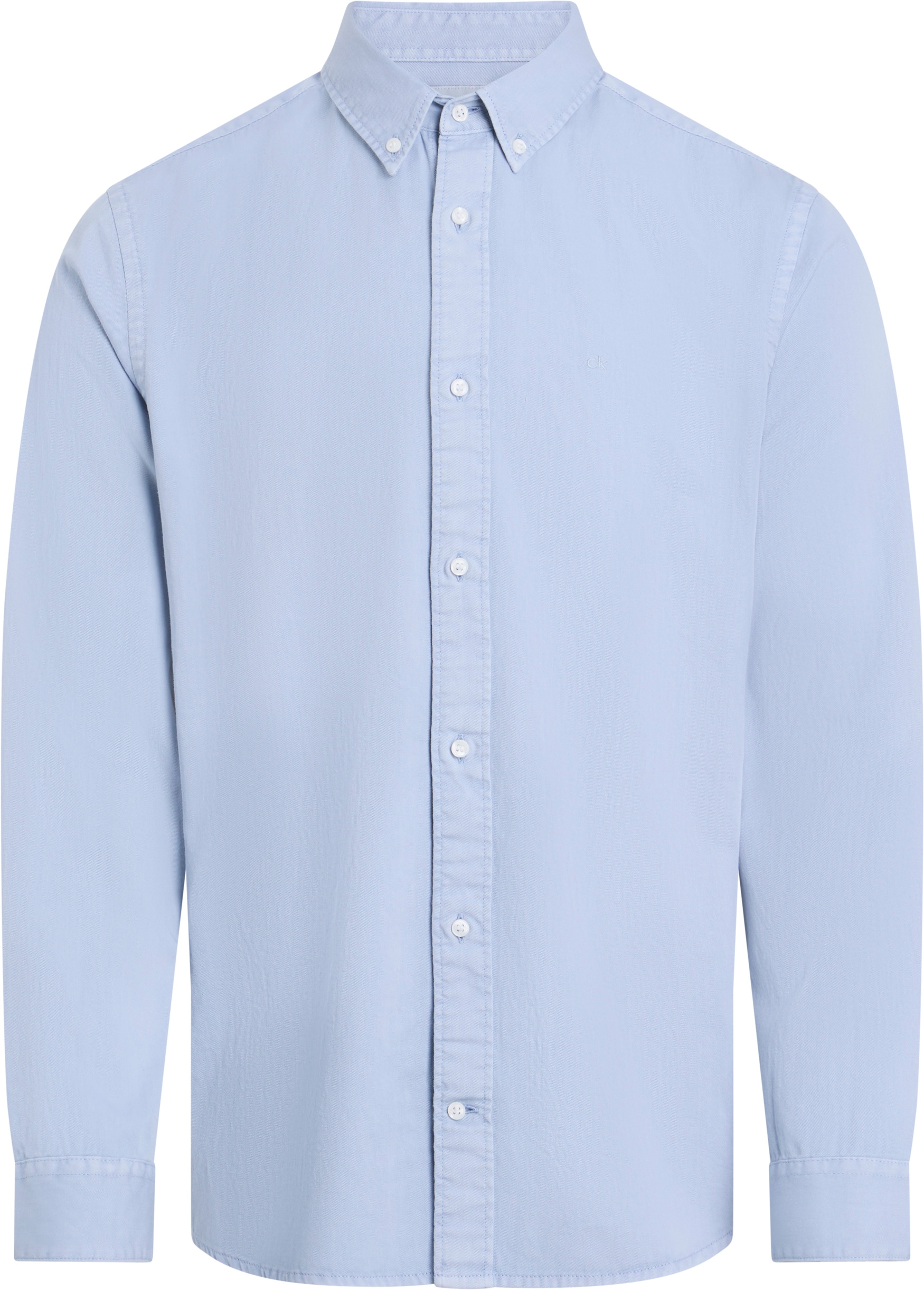 Calvin Klein Langarmhemd »GARMENT DYED TWILL SHIRT«, mit Logostickerei