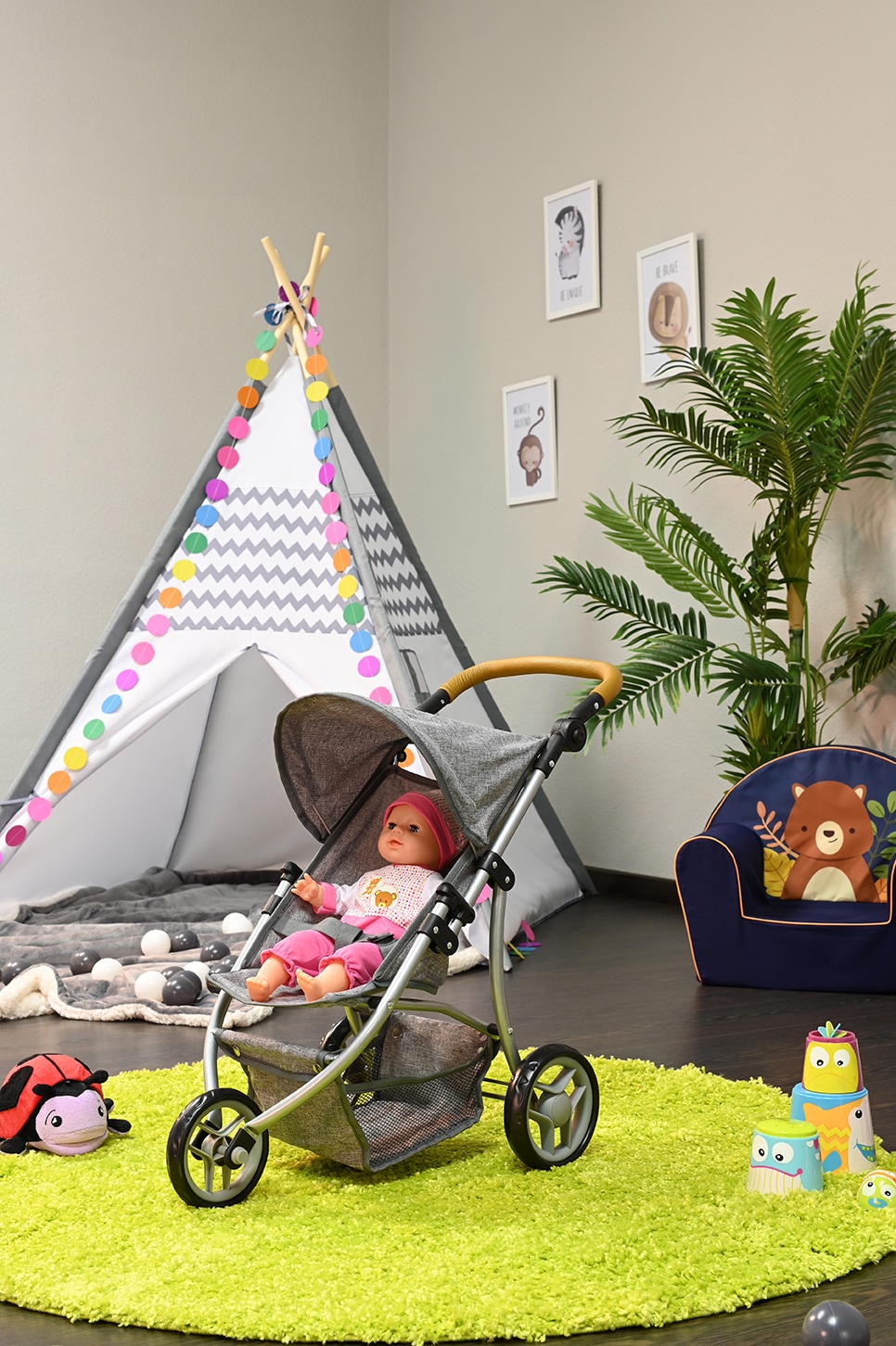 Knorrtoys® Puppenbuggy »Lio - Stone Brown«