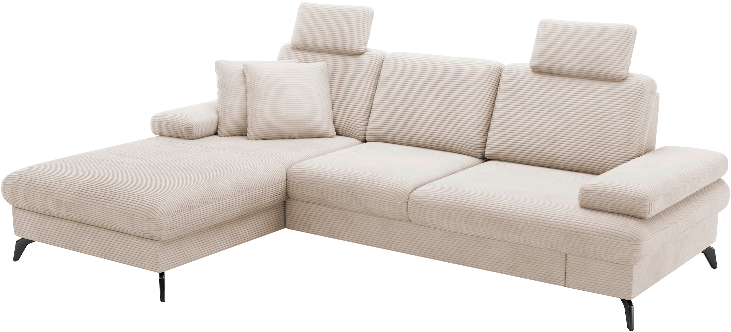 sit&more Ecksofa »Morris Jubi L-Form«, inkl. Armteilfunktion und 1 Zierkissen, wahlweise mit Bettfunktion
