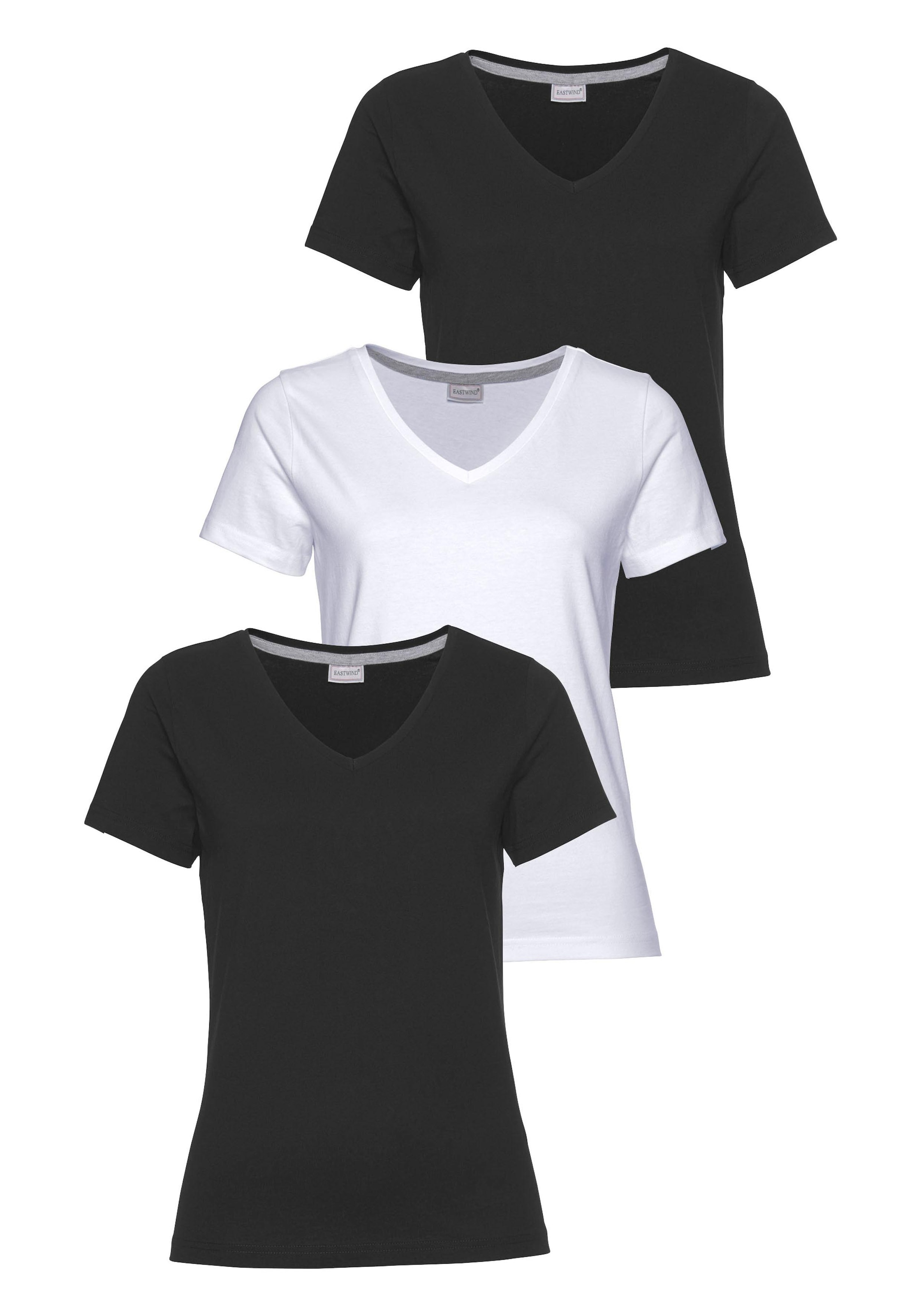 Eastwind T-Shirt Packung, 3er-Pack, 3 Stk. Kurzarm, figurumspielend, aus Baumwolle, im 3er-Pack