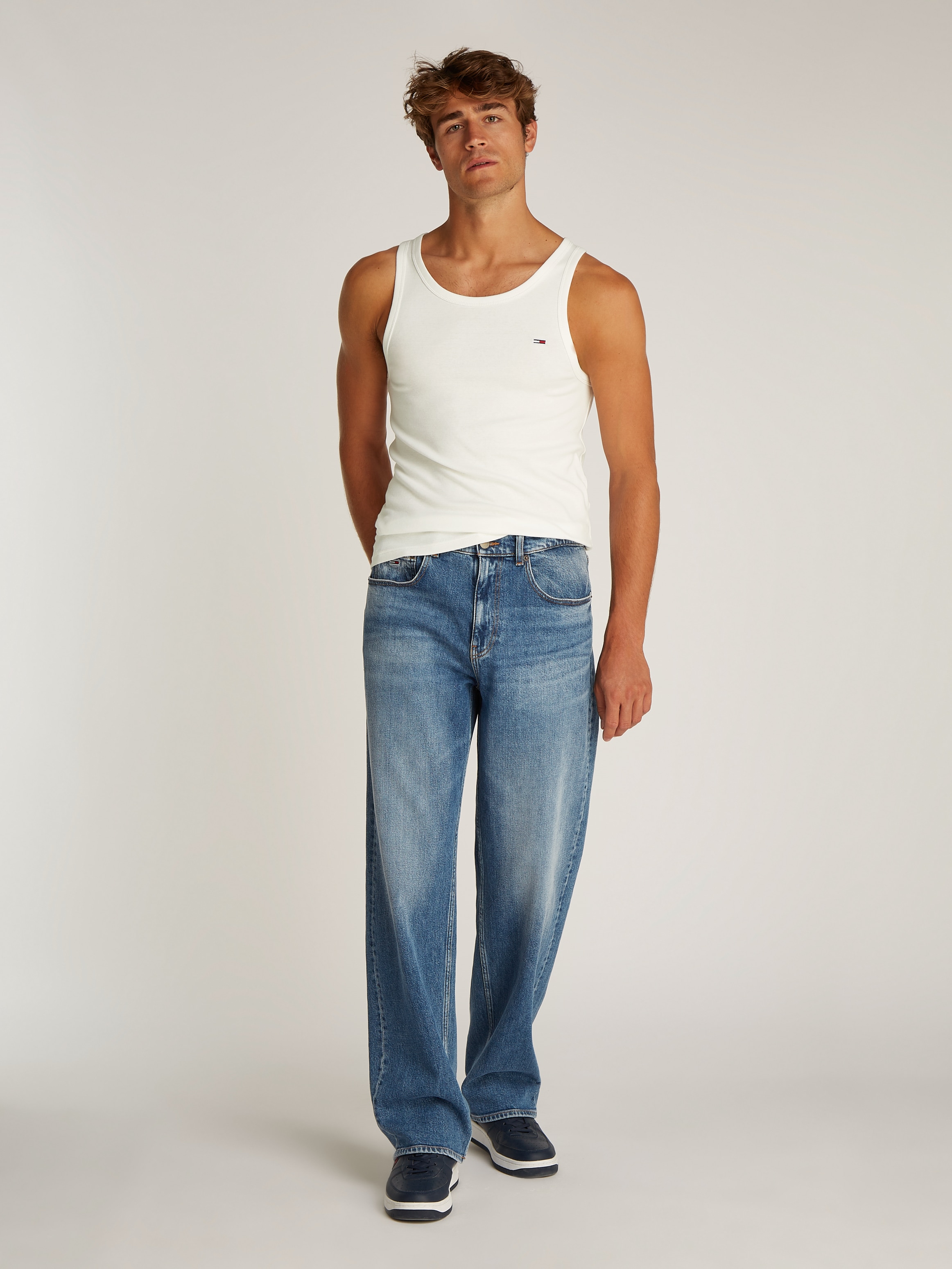 Tommy Jeans Tanktop »TJM XSLIM 2PCK RIB TANK EXT«, (Packung, 2 tlg., 2er), mit gerippter Struktur