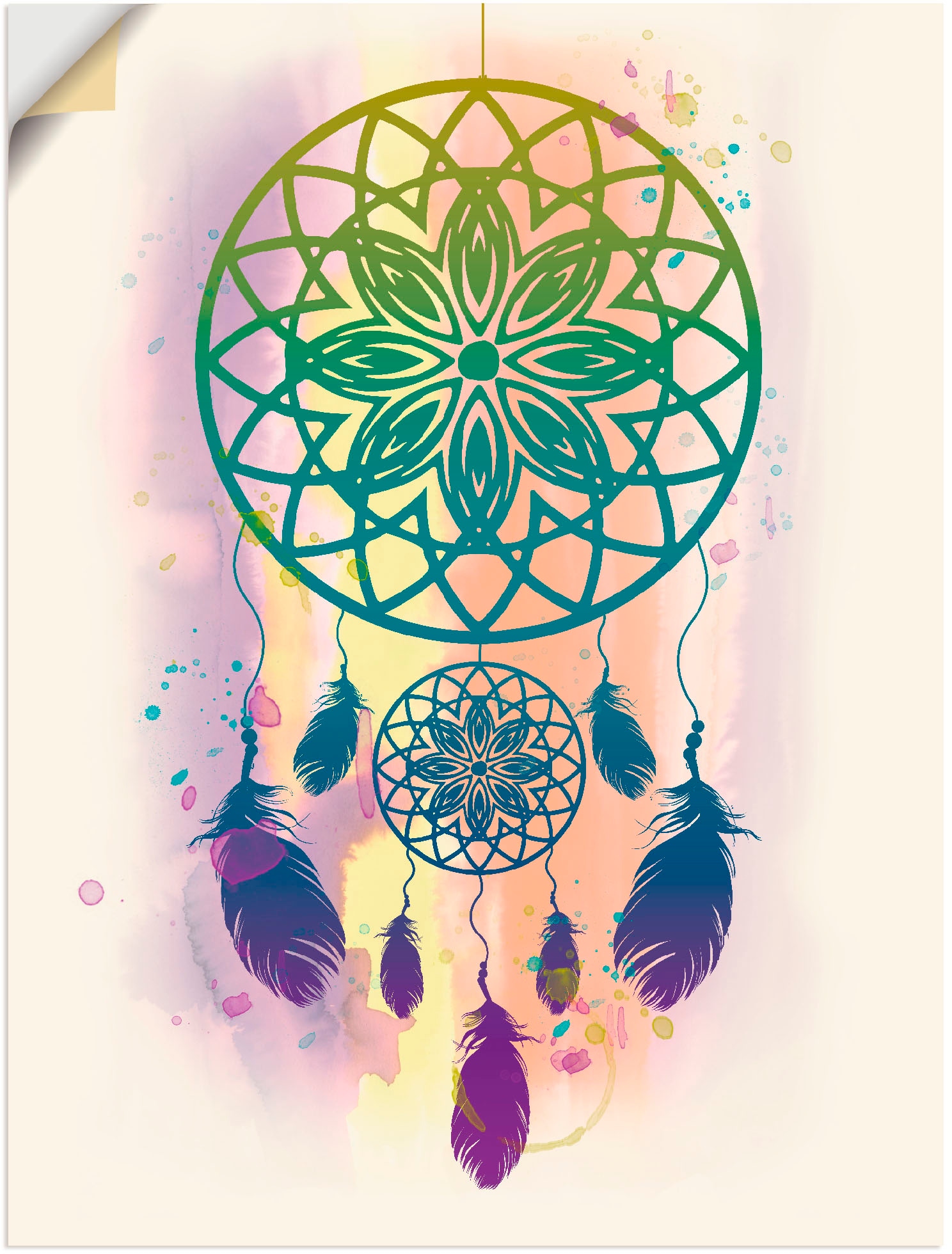 Artland Wandbild »Traumfänger Wasserfarbe«, kaufen in Grössen (1 verschied. online Poster, Jelmoli-Versand Muster, | Leinwandbild, St.), Wandaufkleber als
