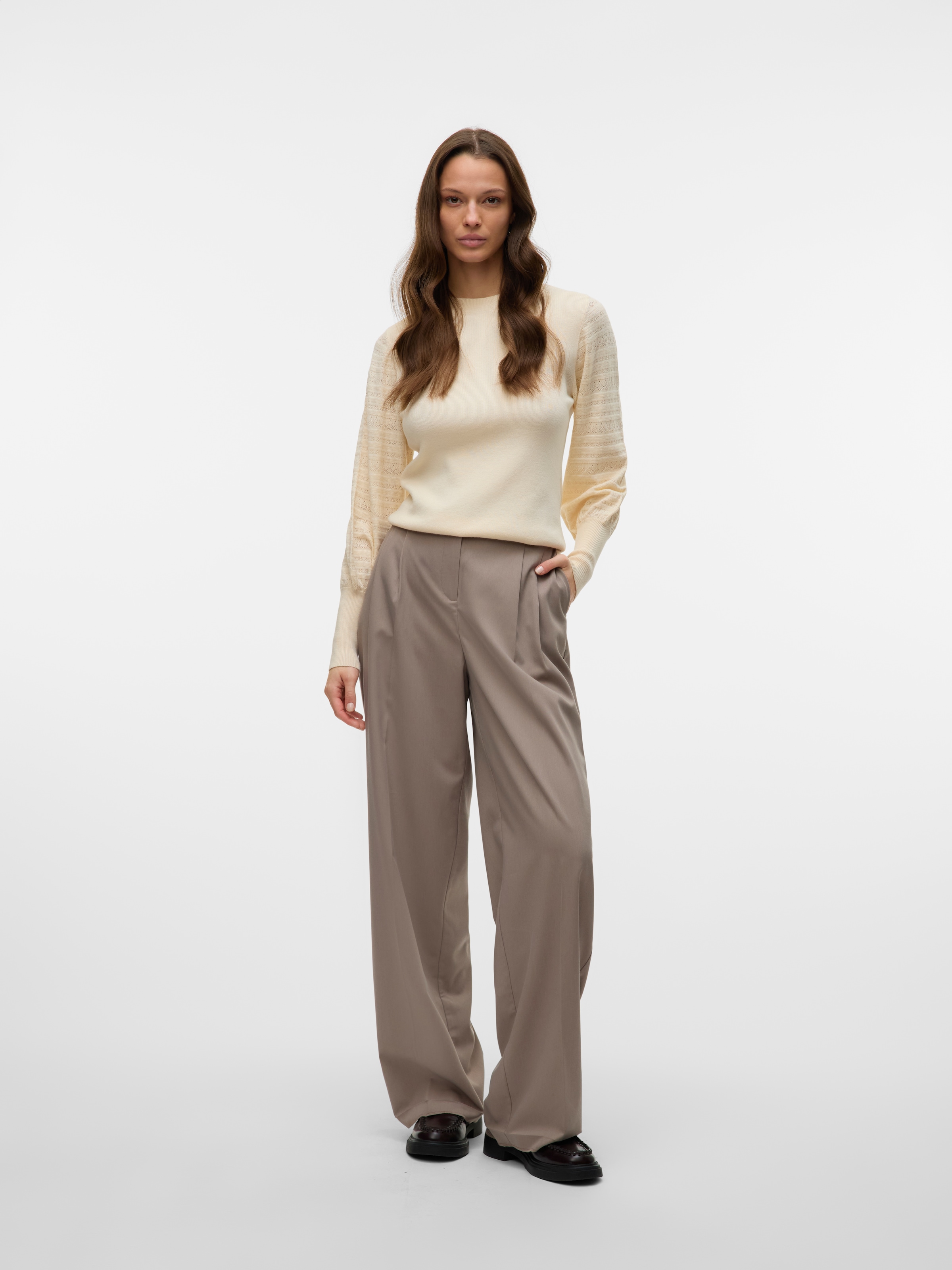 Vero Moda Strickpullover »VMHOLLYPOINTELLE LS O-NCK PULLOVE GA BOO«