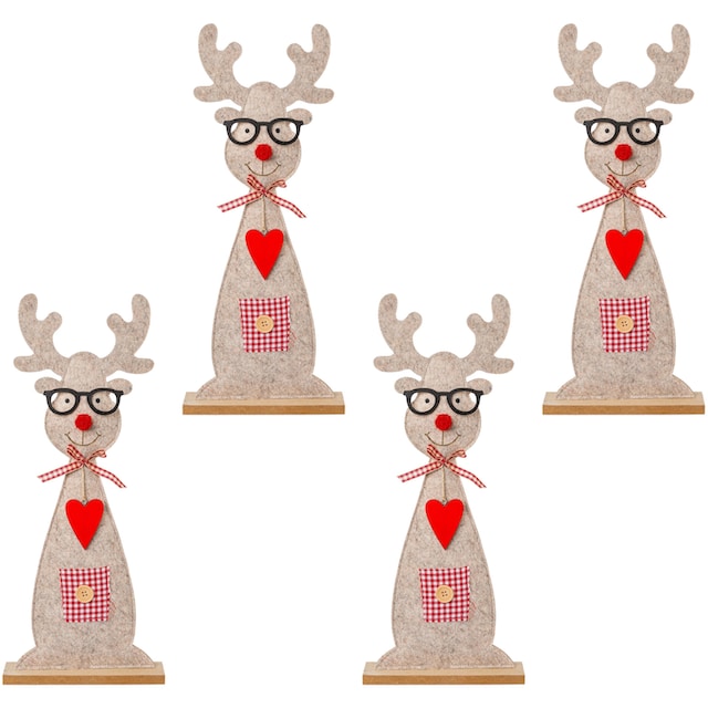 St.), | Brille deco »Weihnachtsdeko«, aus Filz Jelmoli-Versand Creativ 4 online mit (Set, Dekofigur niedlicher kaufen