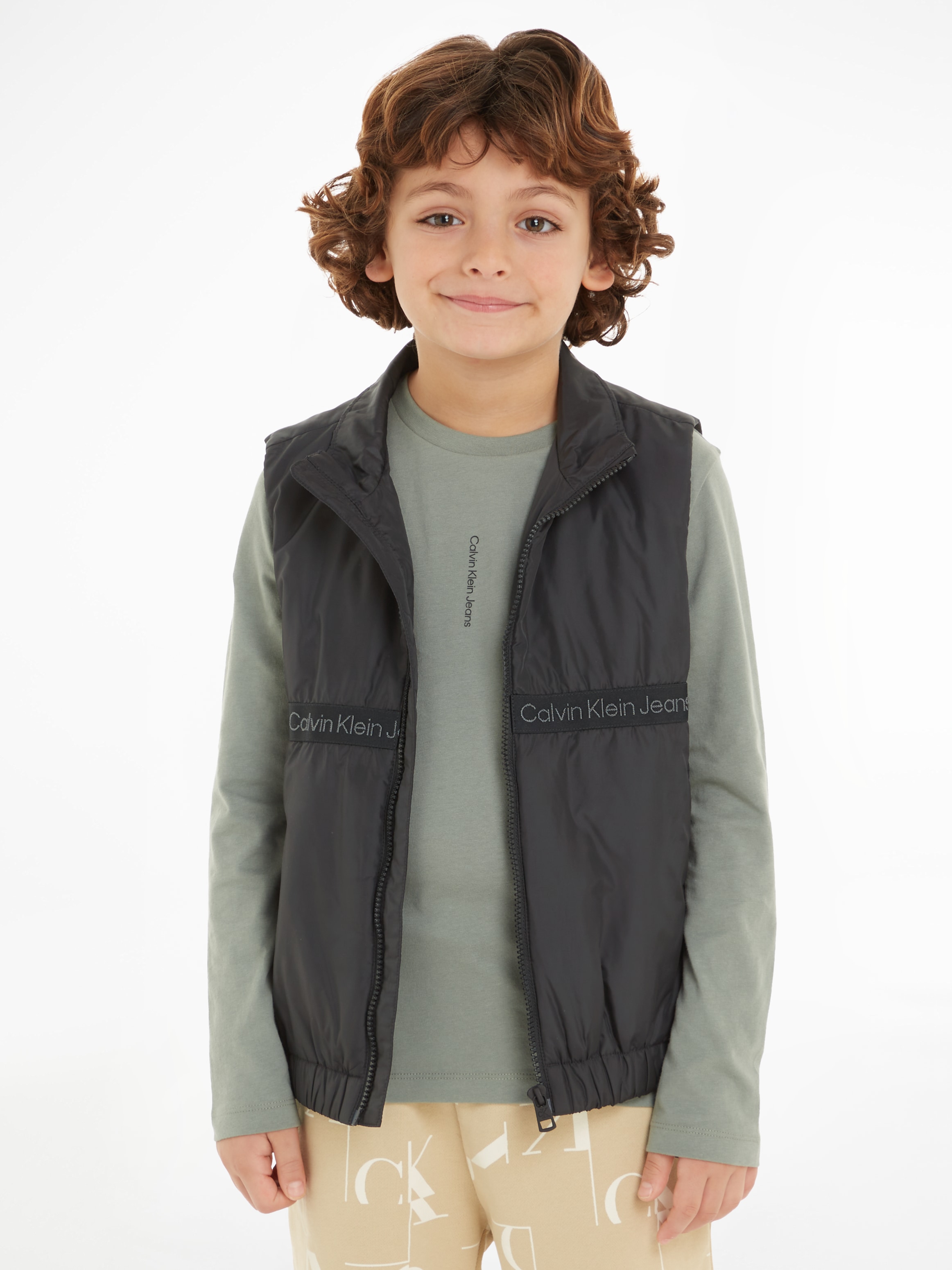 Calvin Klein Jeans Kurzweste »BOXY LIGHT PADDED TAPE VEST«, für Kinder bis 16 Jahre mit Calvin Klein Markenlabel