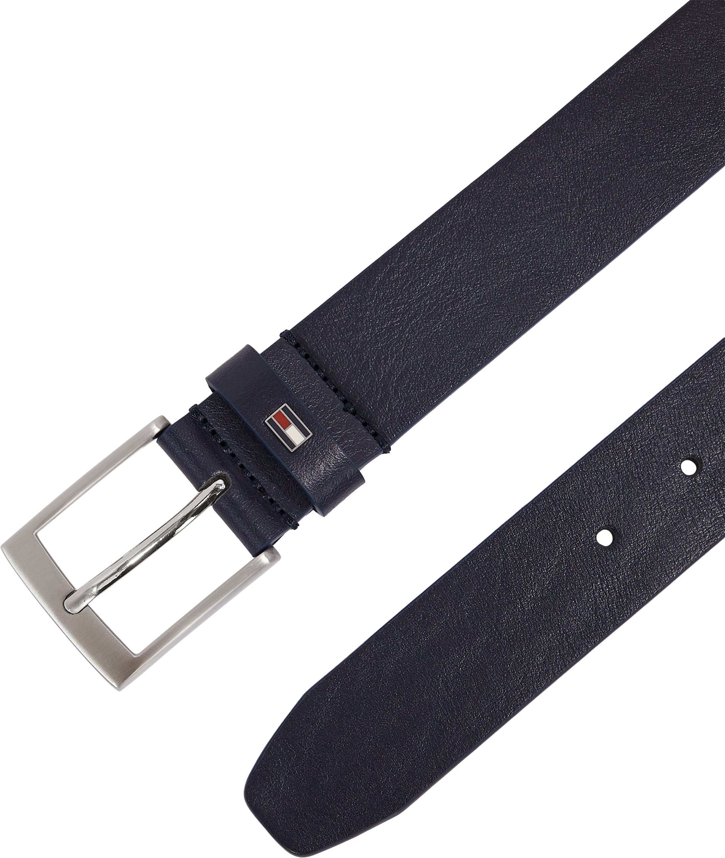Tommy Hilfiger Ledergürtel »ADAN 3.5 EXT«, Metalllogopatch, Einfachdornschnalle