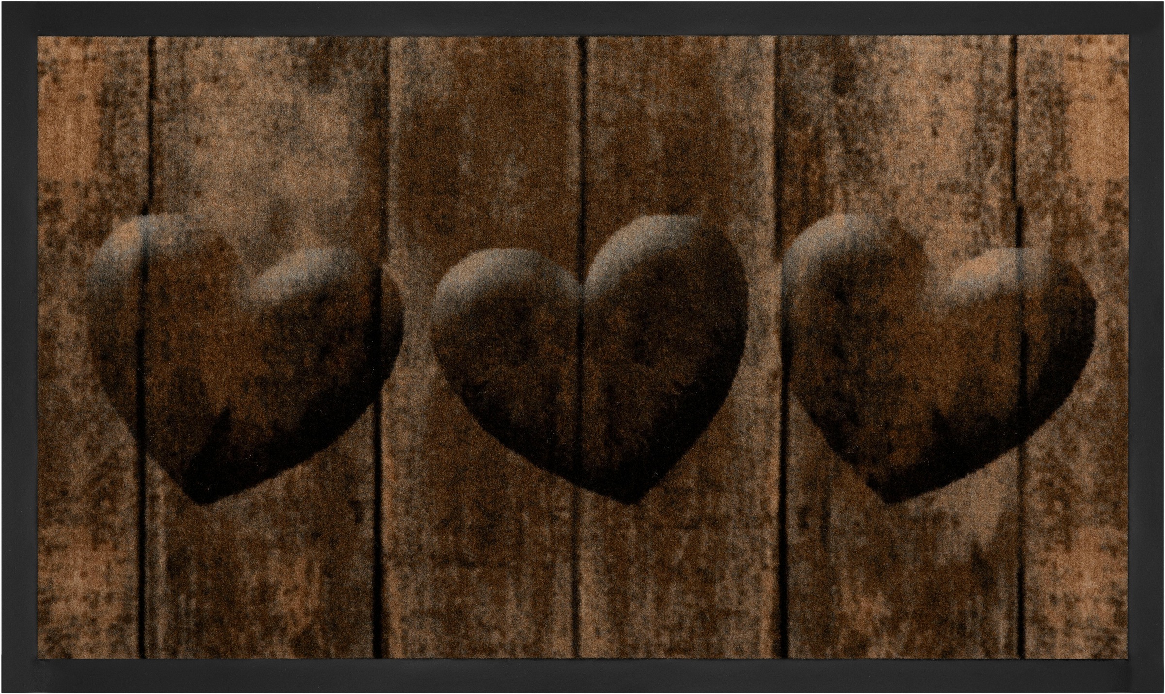 HANSE Home Fussmatte »3 Hearts, Türmatte«, rechteckig, 5 mm Höhe, Herzen Motiv, waschbar, Schmutzfangmatte, Outdoor, Innen, Rutschfest