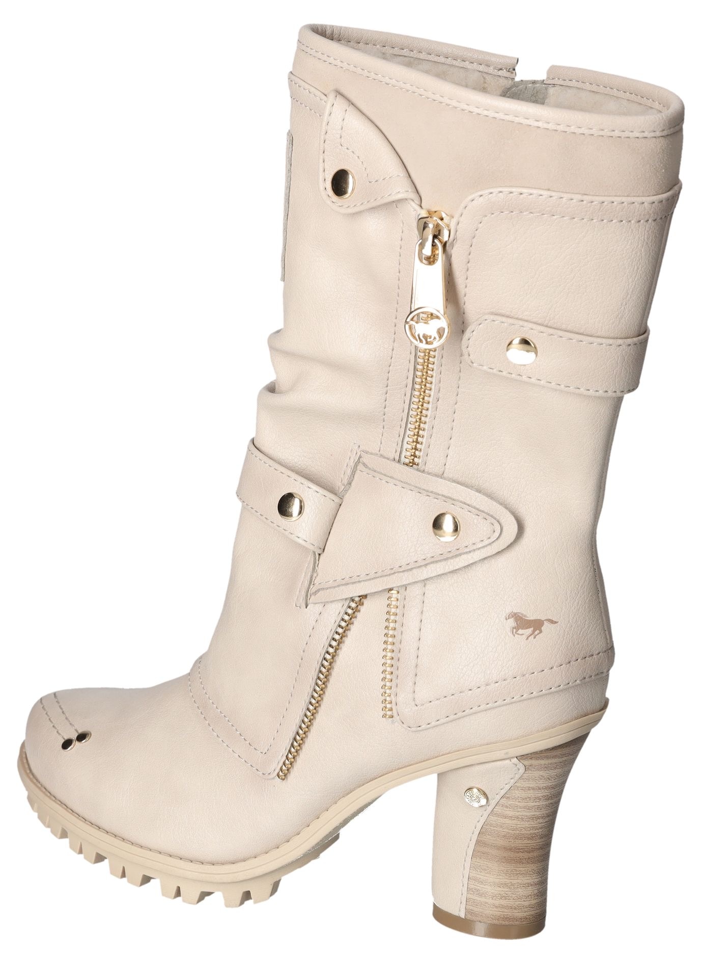 Mustang Shoes Winterstiefel, Absatzstiefel, Reissverschluss, mit trendigen Details