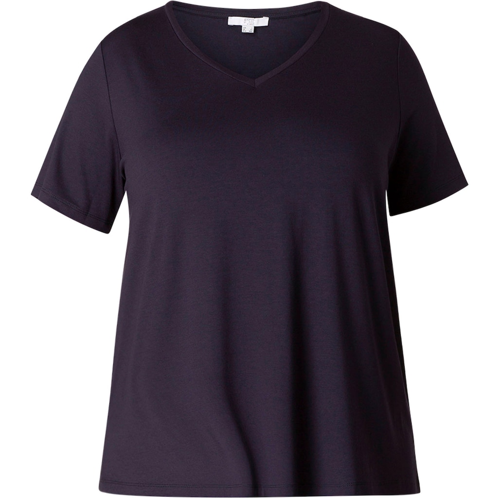 Base Level Curvy T-Shirt »Alba«, Weich fliessende, formstabile Qualität