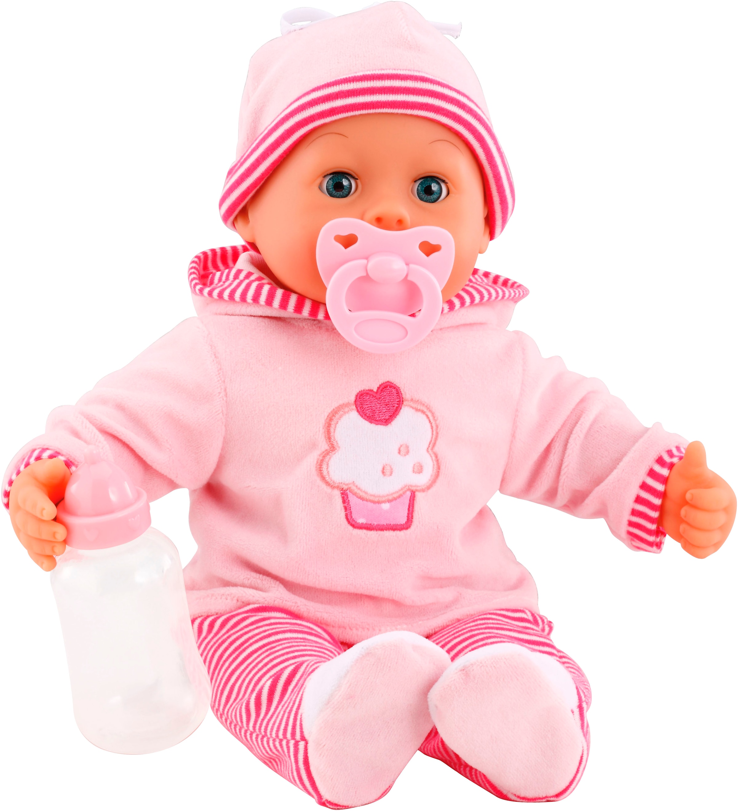 Bayer Babypuppe "First Words Baby, 38 cm rosa/pink" mit Schlafaugen und Babygeräuschen