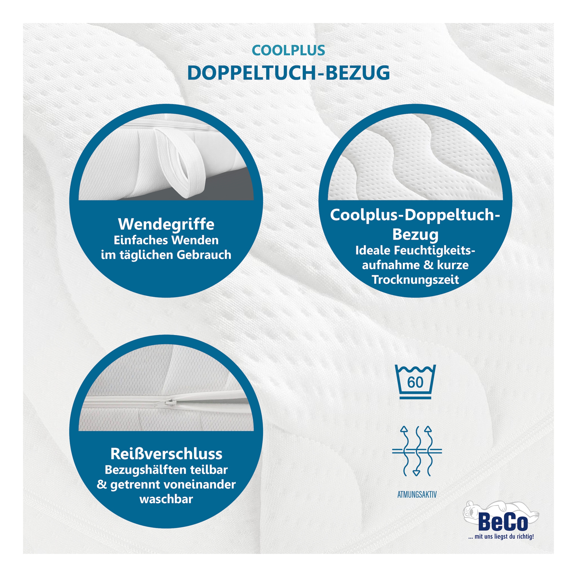 Beco Komfortschaummatratze »Premium Cool Plus, Matratze mit besonderer Anpassung an die Wirbelsäule, 25 cm hoch, Raumgewicht: 28 kg/m³, (1 St.), Optimales Schlafklima durch Cool-Plus-Markenfaser