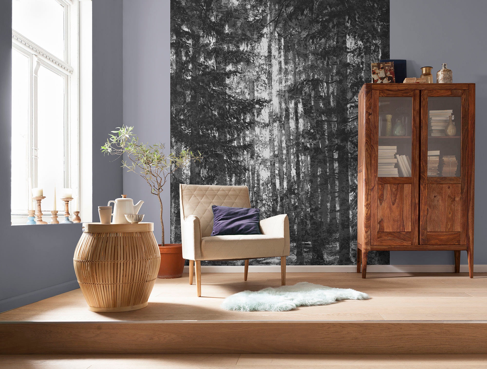 Komar Vliestapete »Digitaldruck Vlies - Lustres Lapland - Grösse 200 x 250 cm«, bedruckt, Wohnzimmer, Schlafzimmer