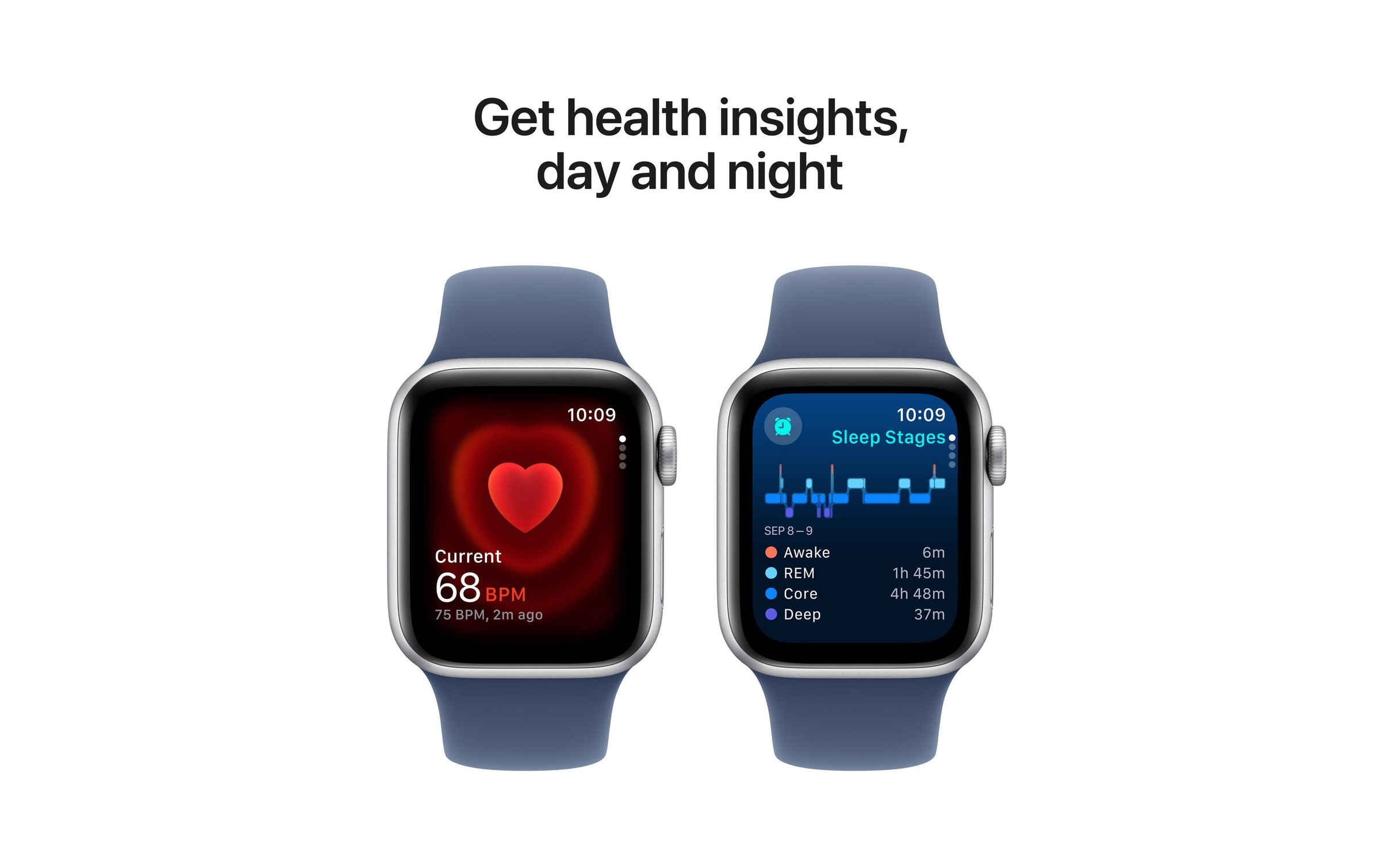 Apple Watch SE (2024), 40 mm, GPS + Cellular, Sport Band M/L, Silberfarben