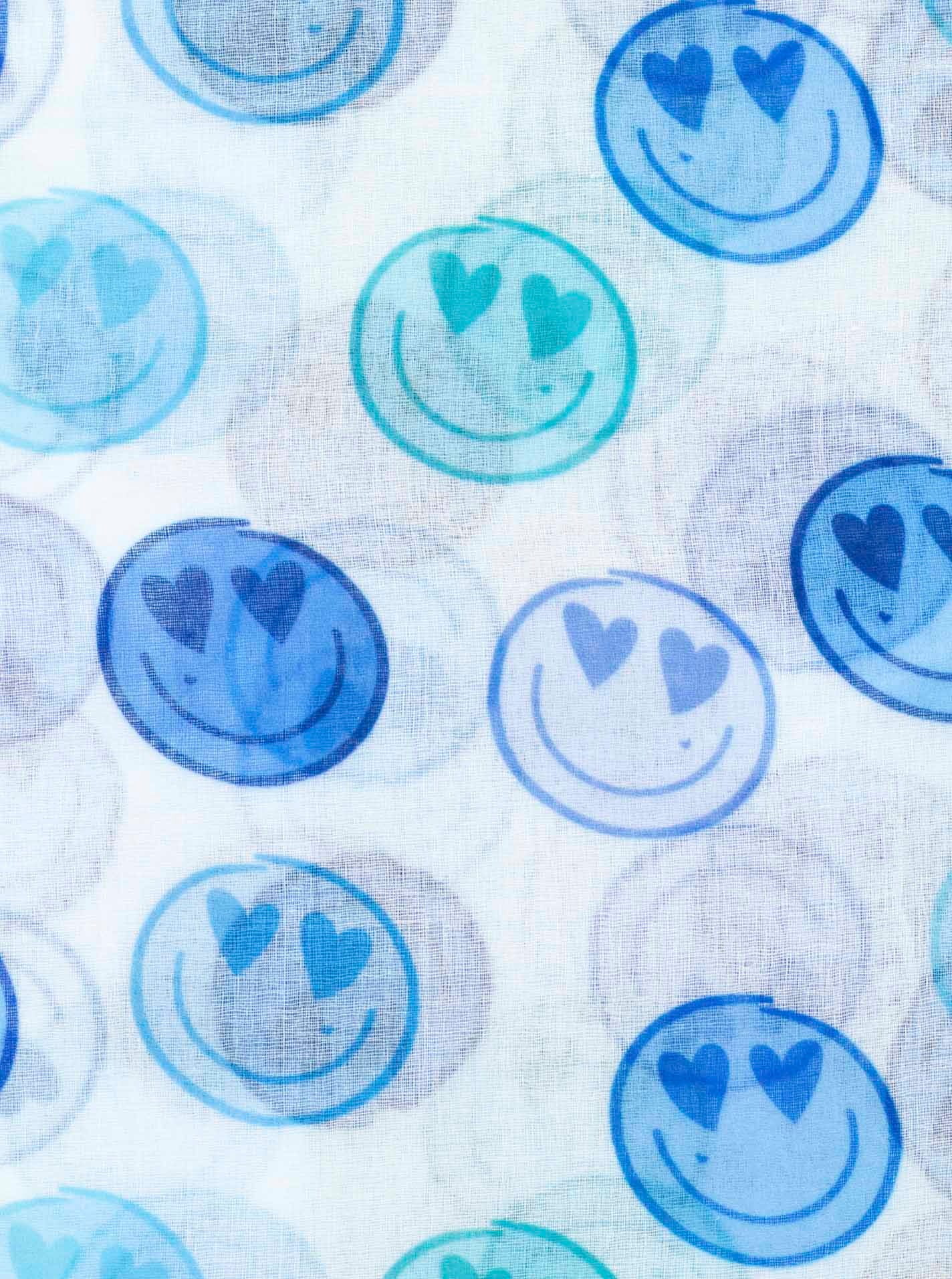 Zwillingsherz Schal ""Smiles"" transparenter Look, fröhliche Gesichter