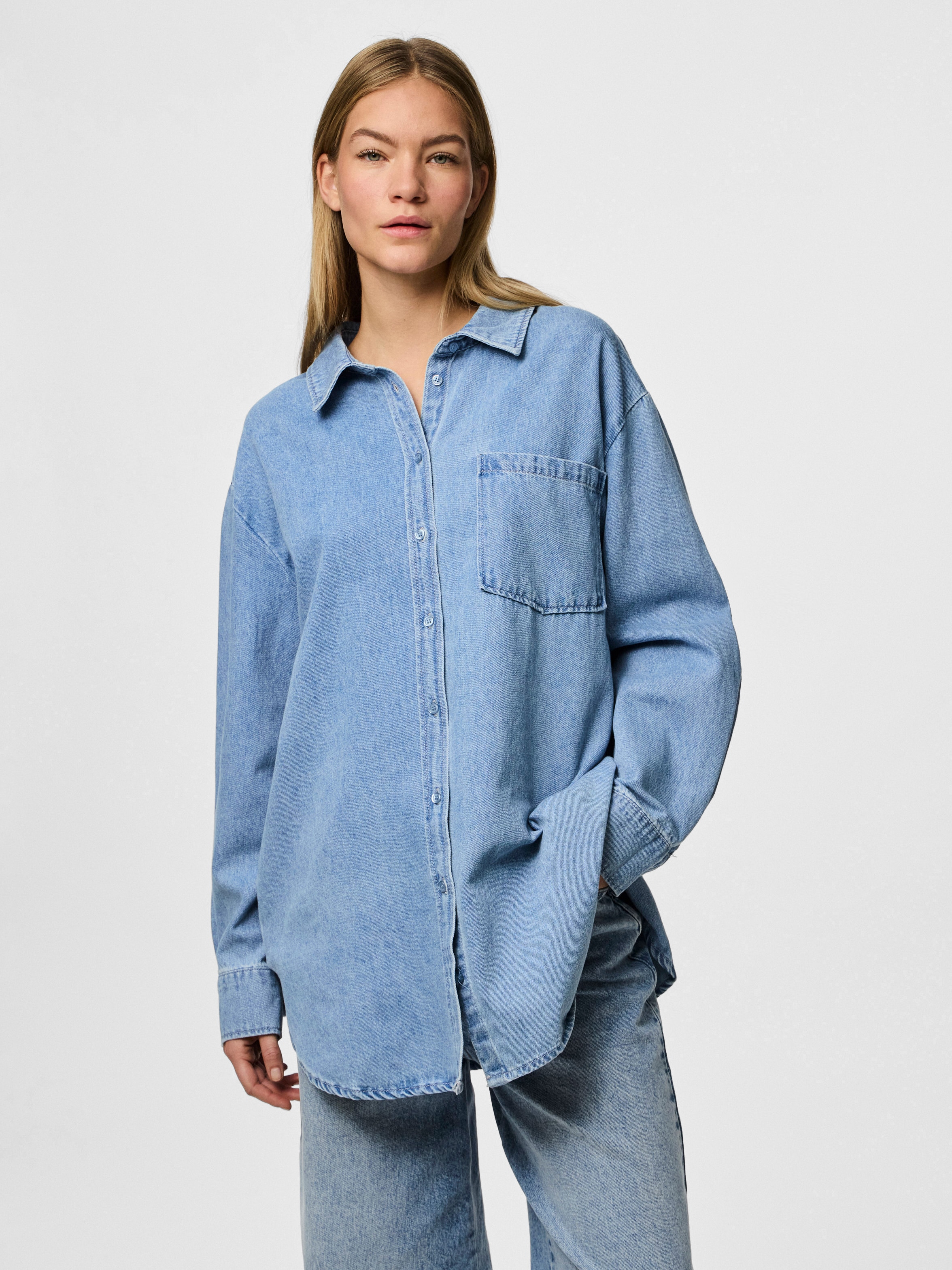 pieces Jeansbluse »PCMAISIE LS DENIM SHIRT NOOS BC«