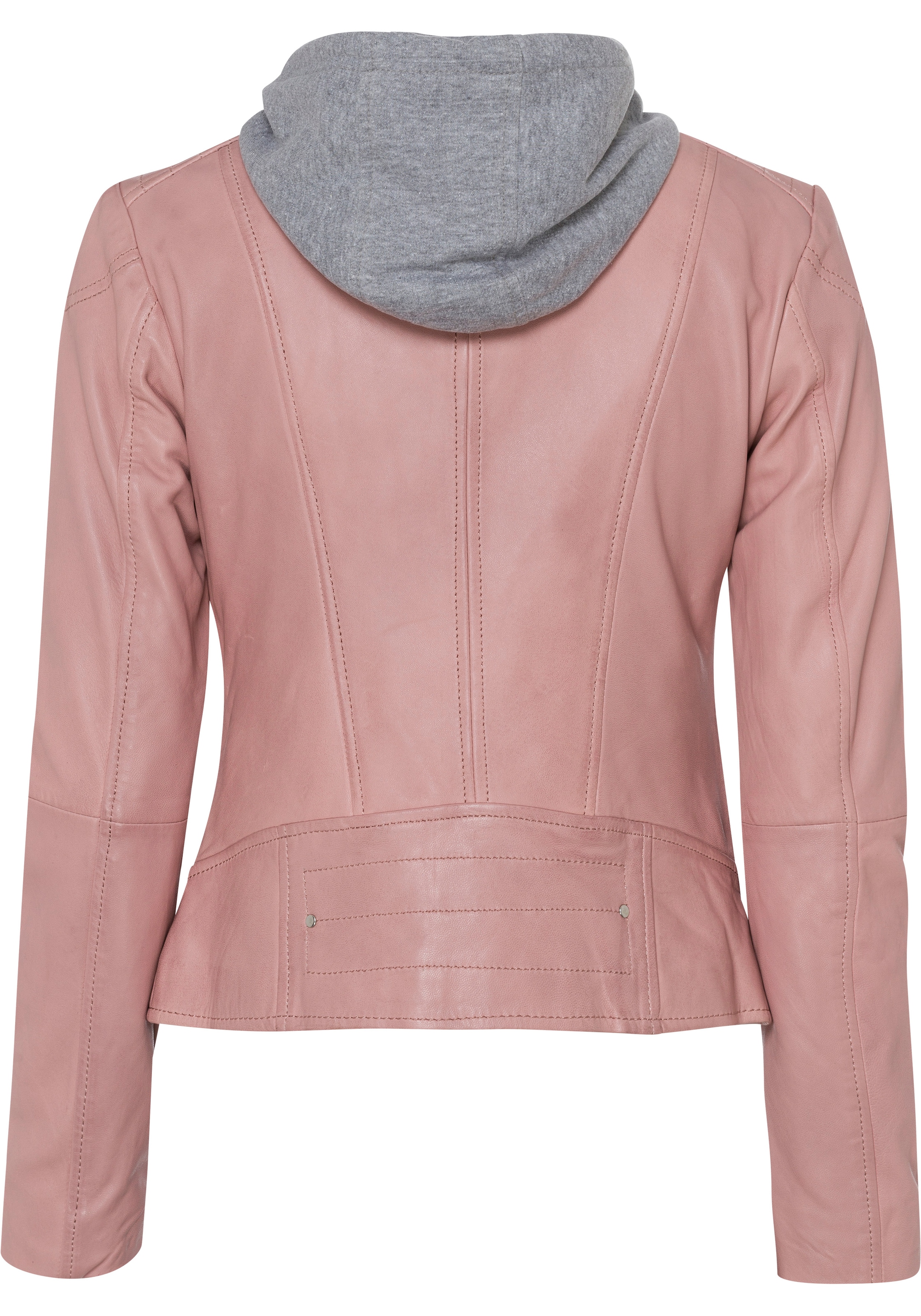 Maze Lederjacke, mit Kapuze, mit glitzerndem Statementprint innen