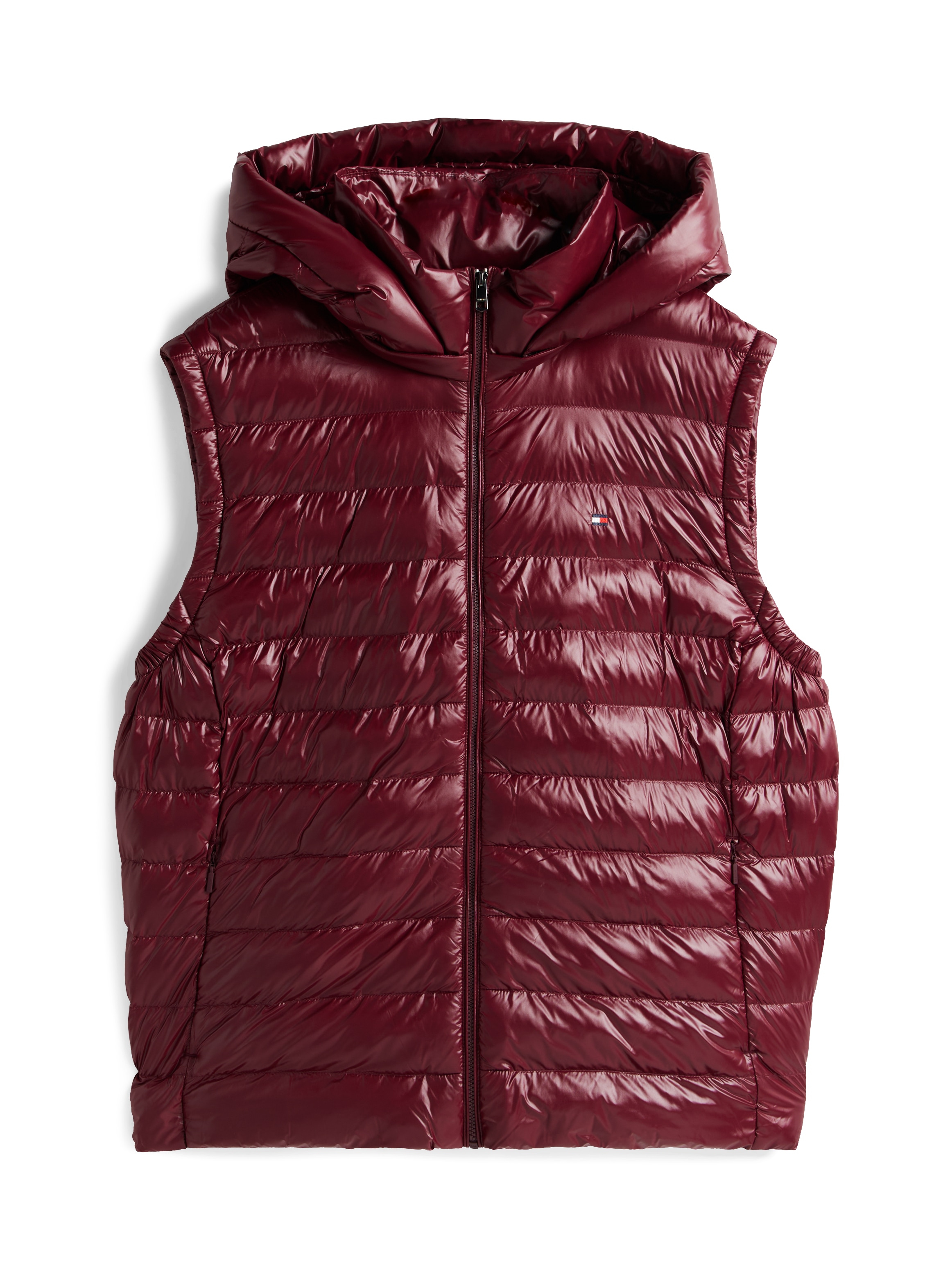 Tommy Hilfiger Curve Steppweste »CRV LW PADDED SLIM VEST«, in grossen Grössen, mit Kapuze