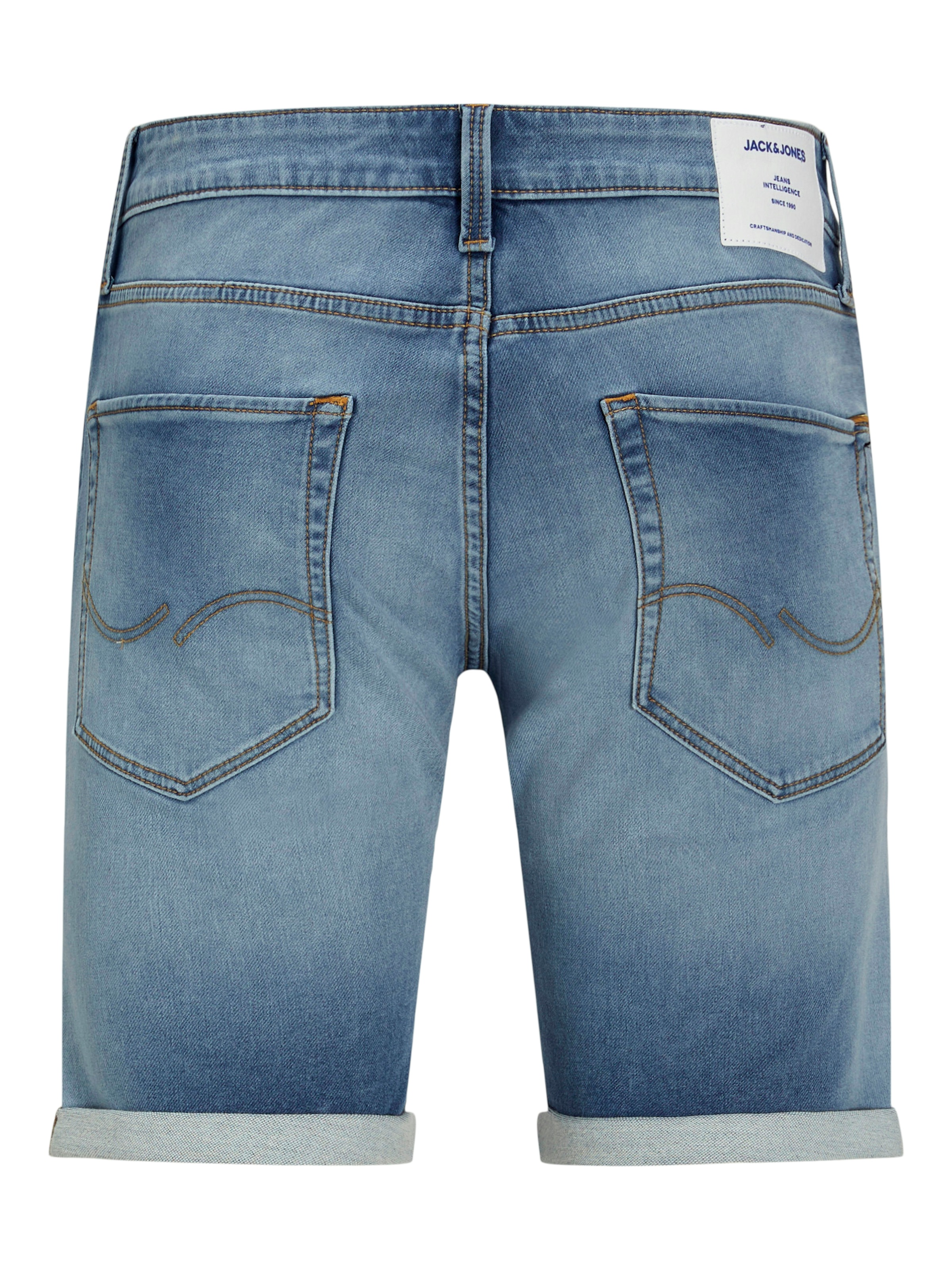 Jack & Jones Shorts »JJIRICK mit Aufschlag und Knopfverschluss für den Sommer«, unifarben, regular fit, Web, Five-Pocket-Stil, elastisch