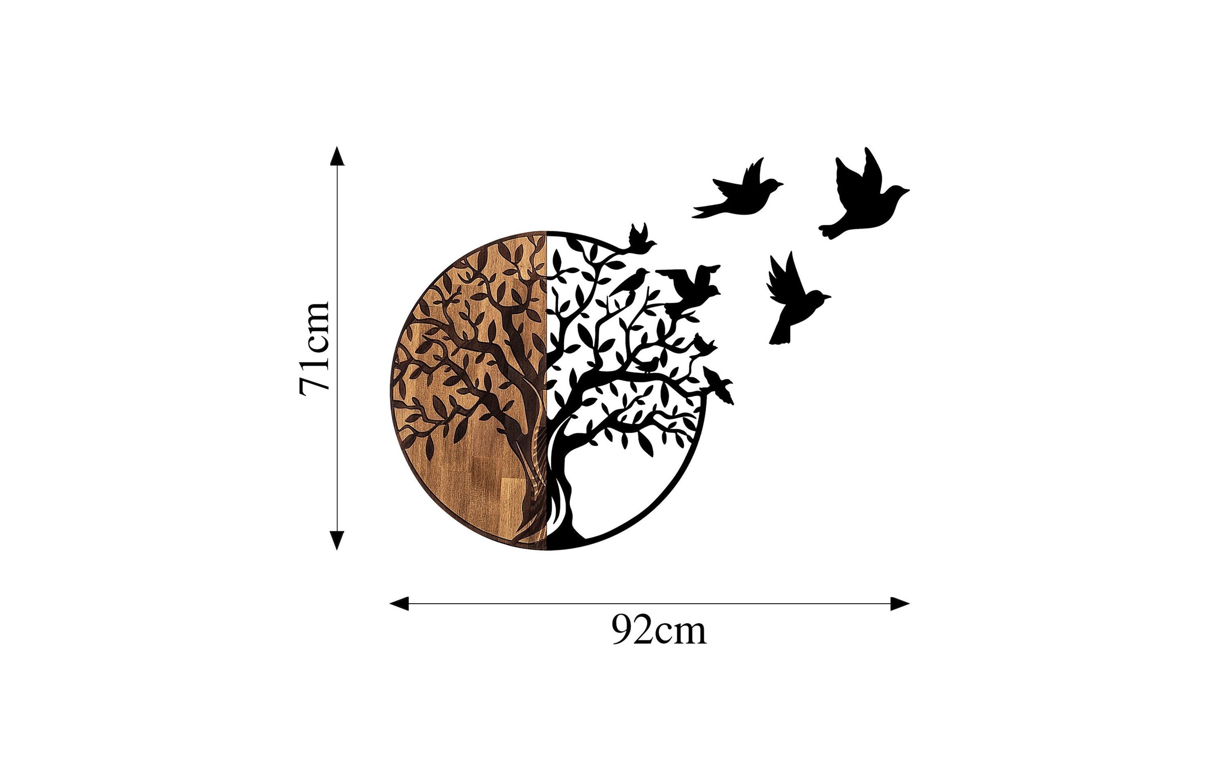 Wanddekoobjekt »Wallxpert Birds Tree 92 x 71 cm«