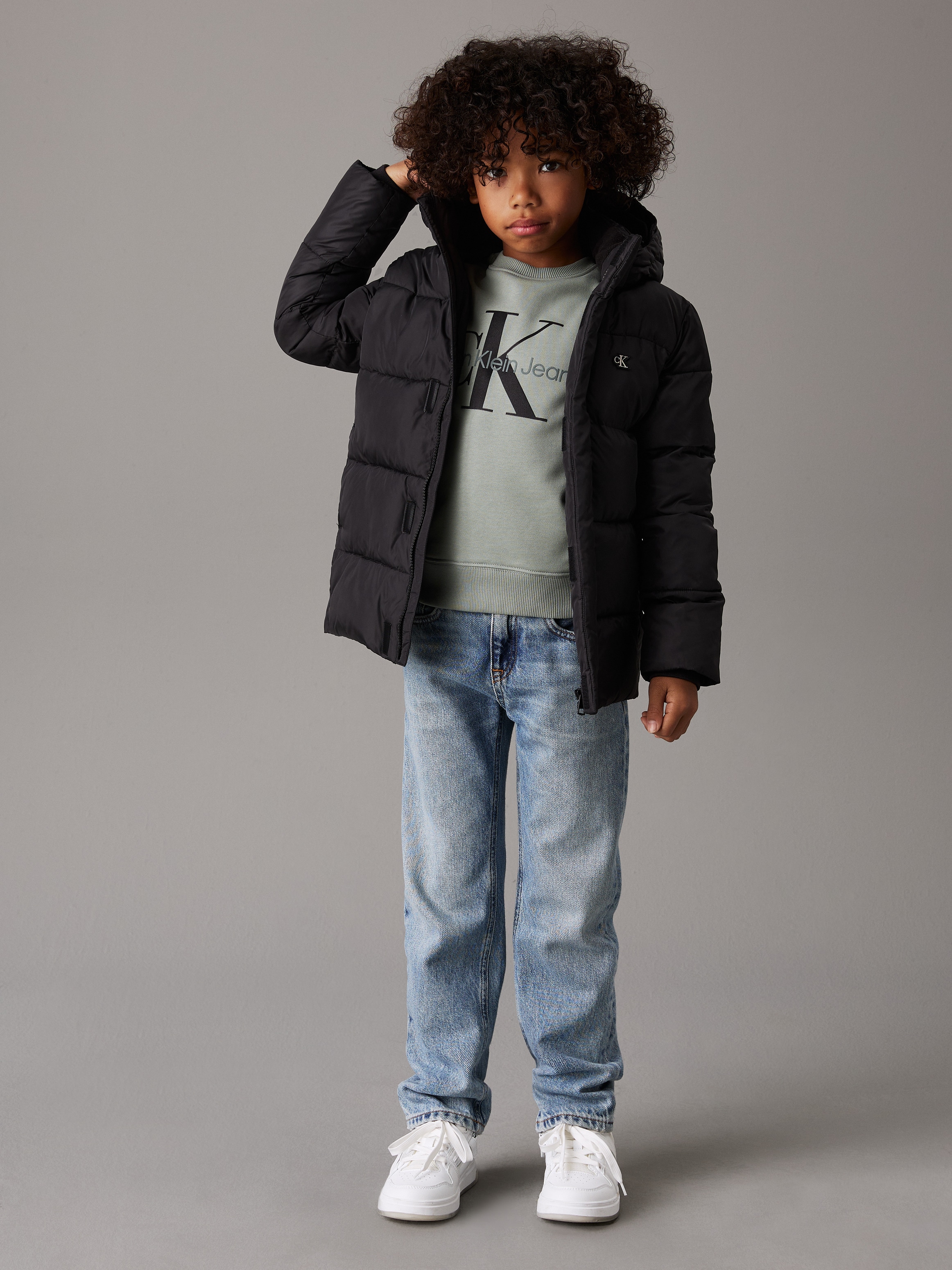 Calvin Klein Jeans Winterjacke »ESSENTIAL PUFFER JACKET«, mit Kapuze, für Kinder bis 16 Jahre und Calvin Klein Markenlabel