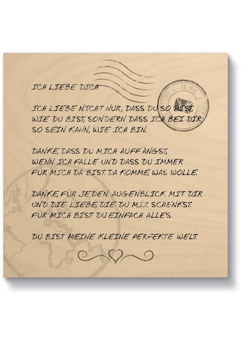 Holzbild »Ich liebe Dich«, Sprüche & Texte, (1 St.)