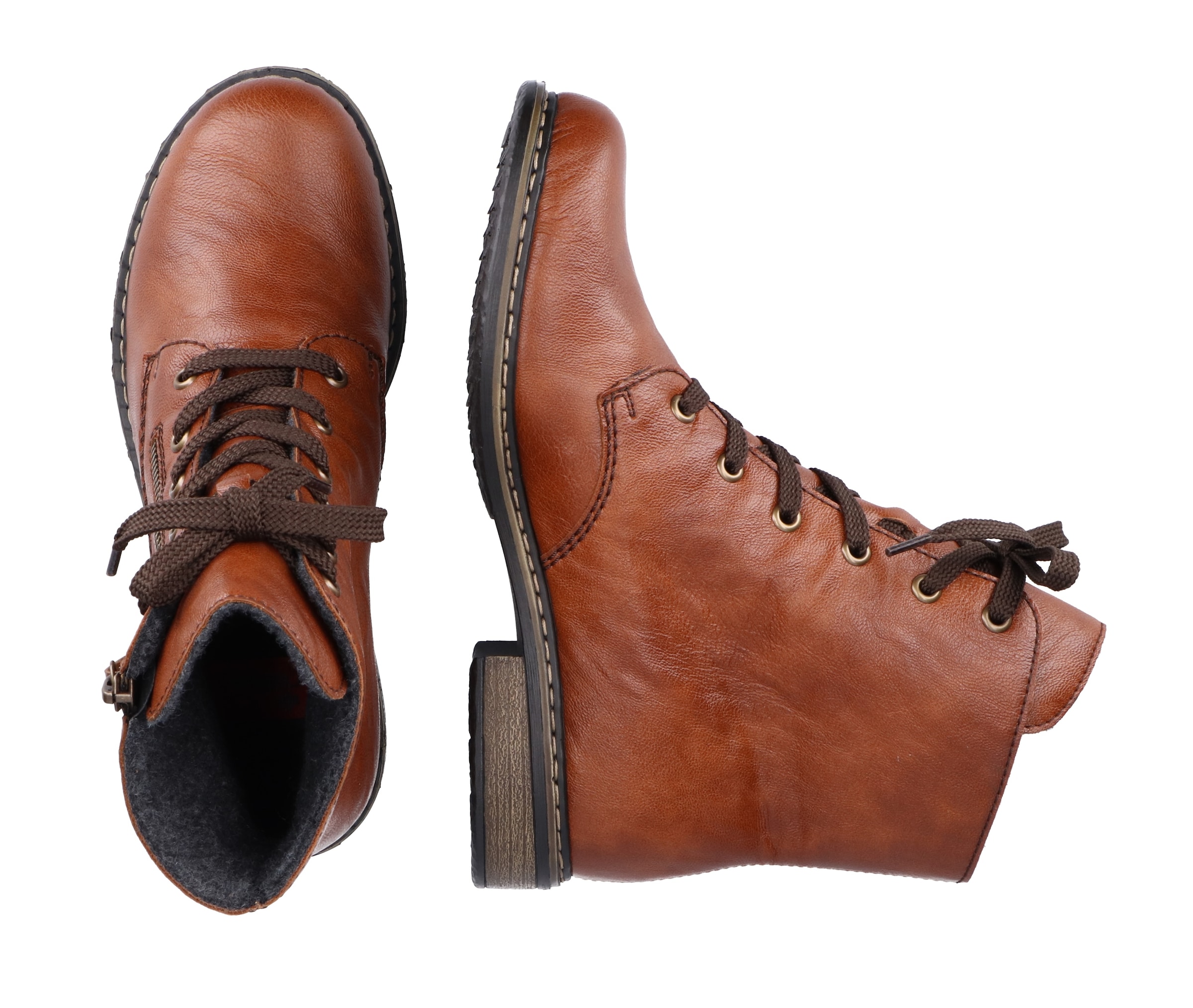 Rieker Stiefelette, Schnürstiefelette, Schnürboots mit Reissverschluss an der Aussenseite
