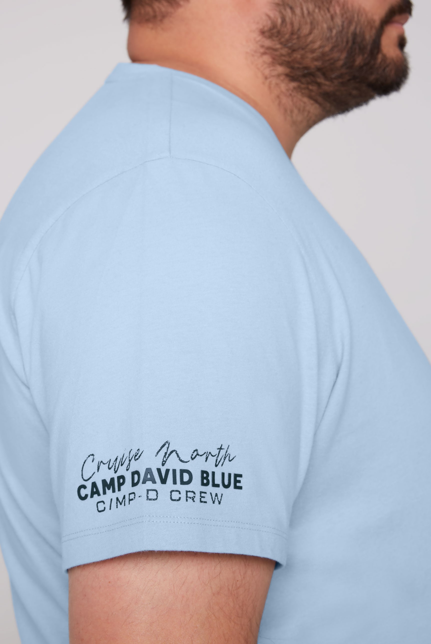 CAMP DAVID V-Shirt, mit maritimen Prints