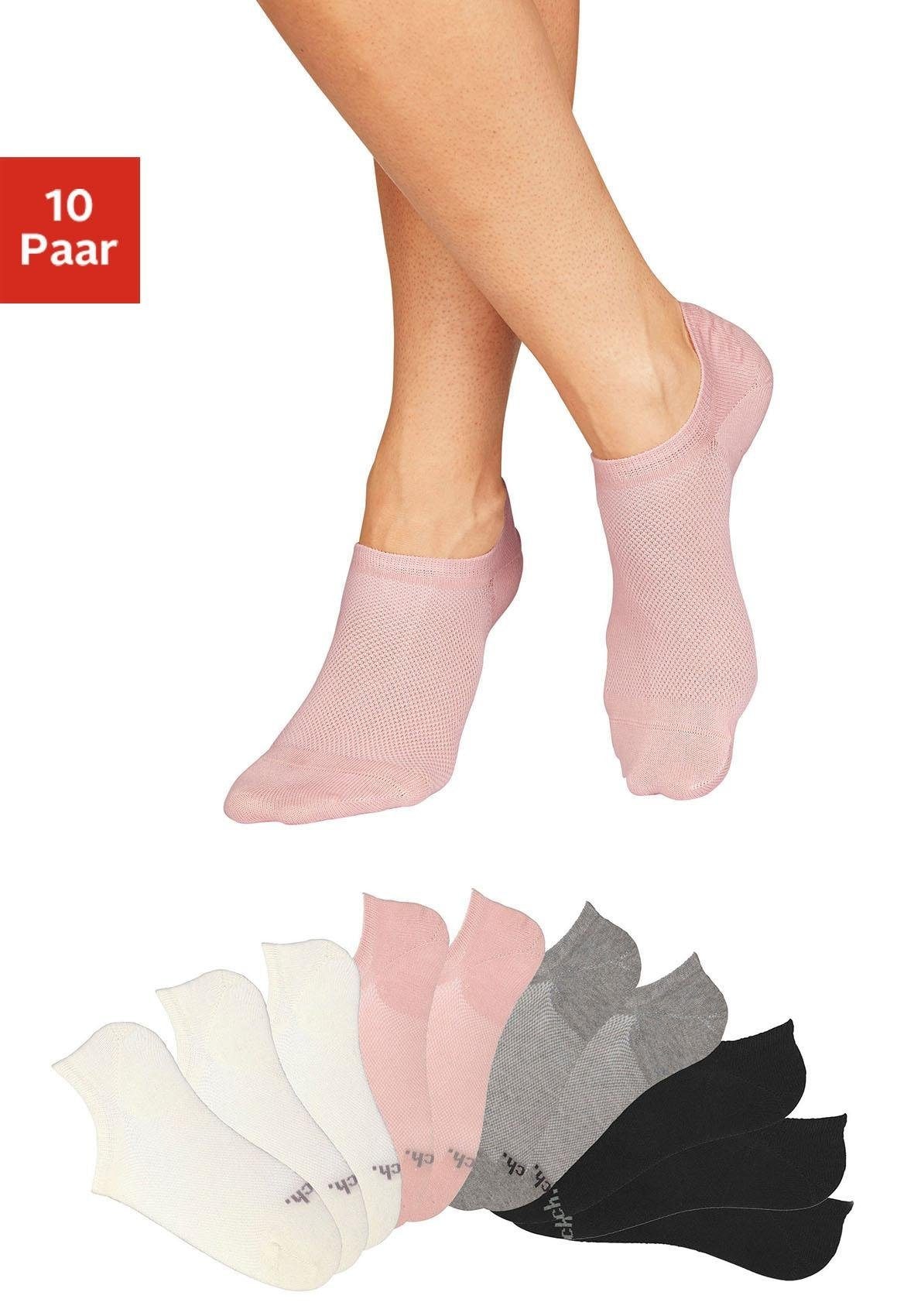 Sneakersocken, (Packung, 10 Paar), mit Pikeestruktur